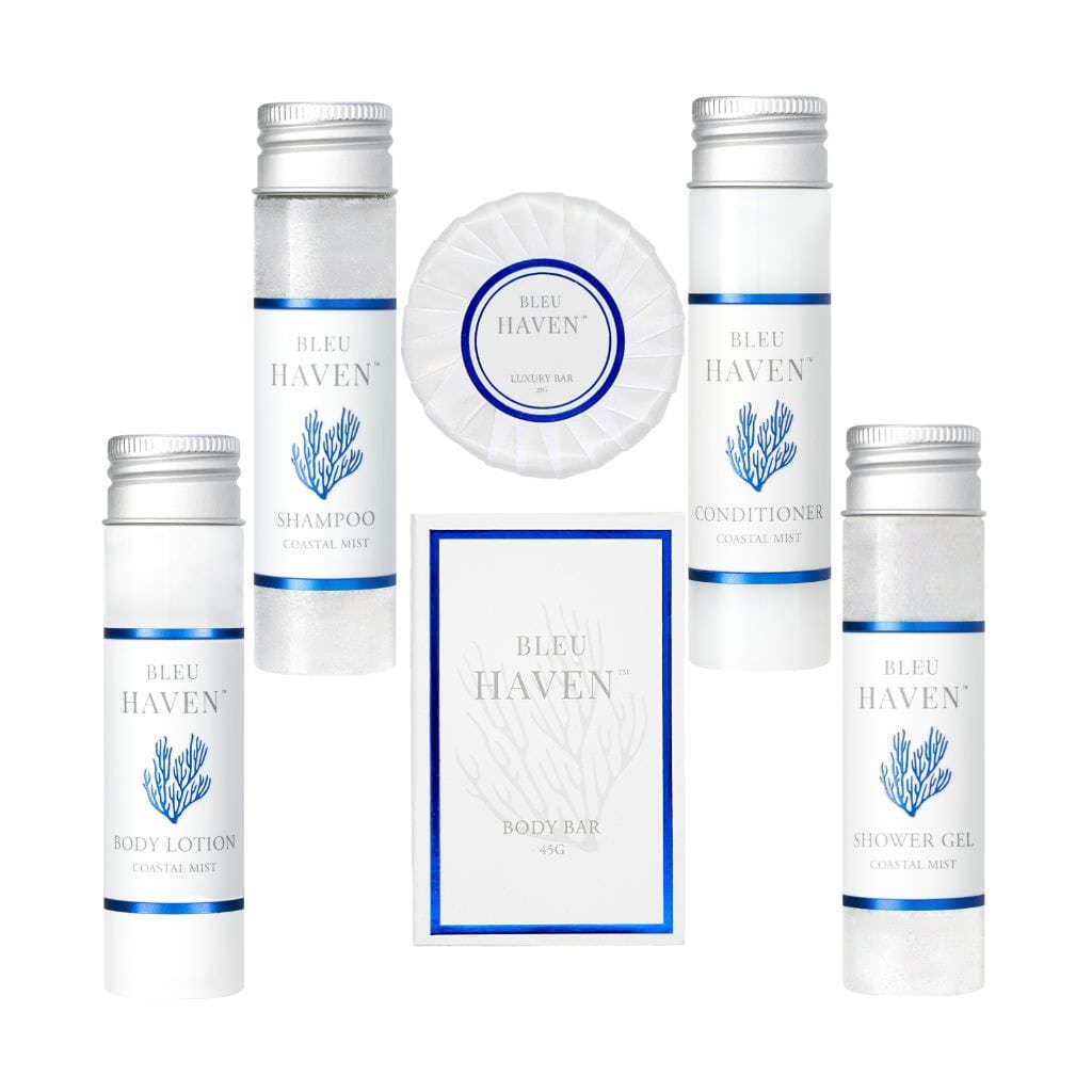 Bleu Haven 120-Piece Rental Ready Kit - 40ml Travel Size Toiletries with Free Shipping | Perfect for Hotels, Airbnbs, and Vacation Rentals