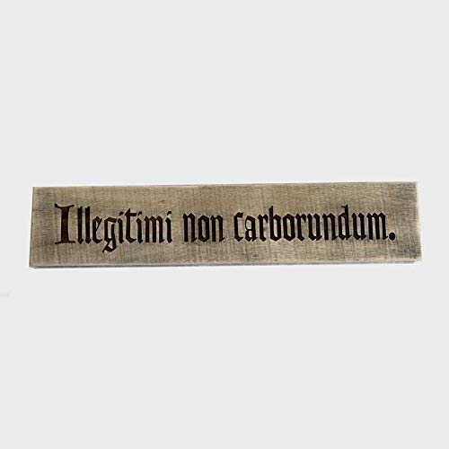 Funny Wooden Wall Sign - 'Illegitimi Non Carborundum' Home & Office Decor - 6