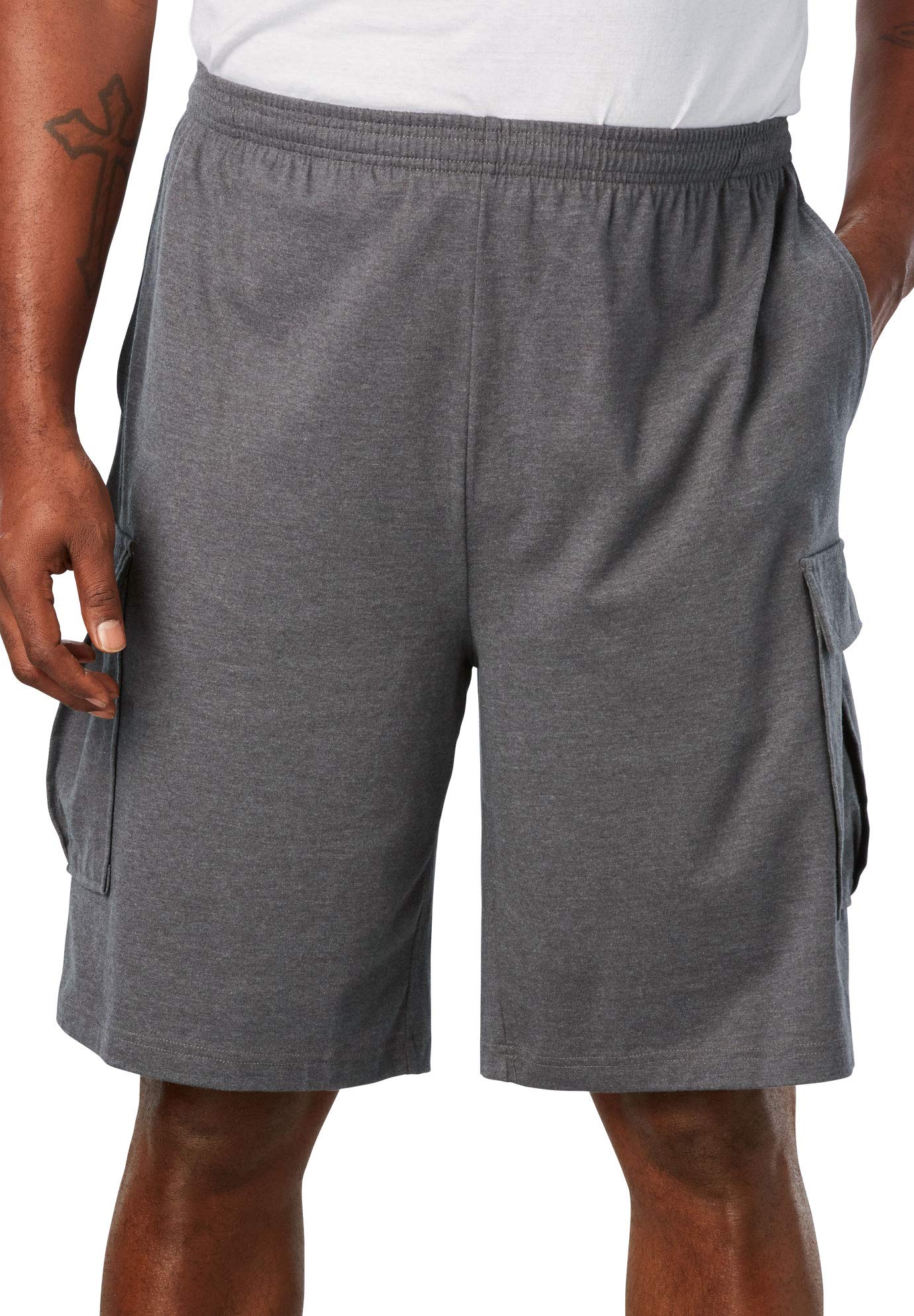 **KingSize Men's Big & Tall Lightweight Jersey Cargo Shorts - Comfortable & Stylish for Summer, Travel & Outdoor Activities**