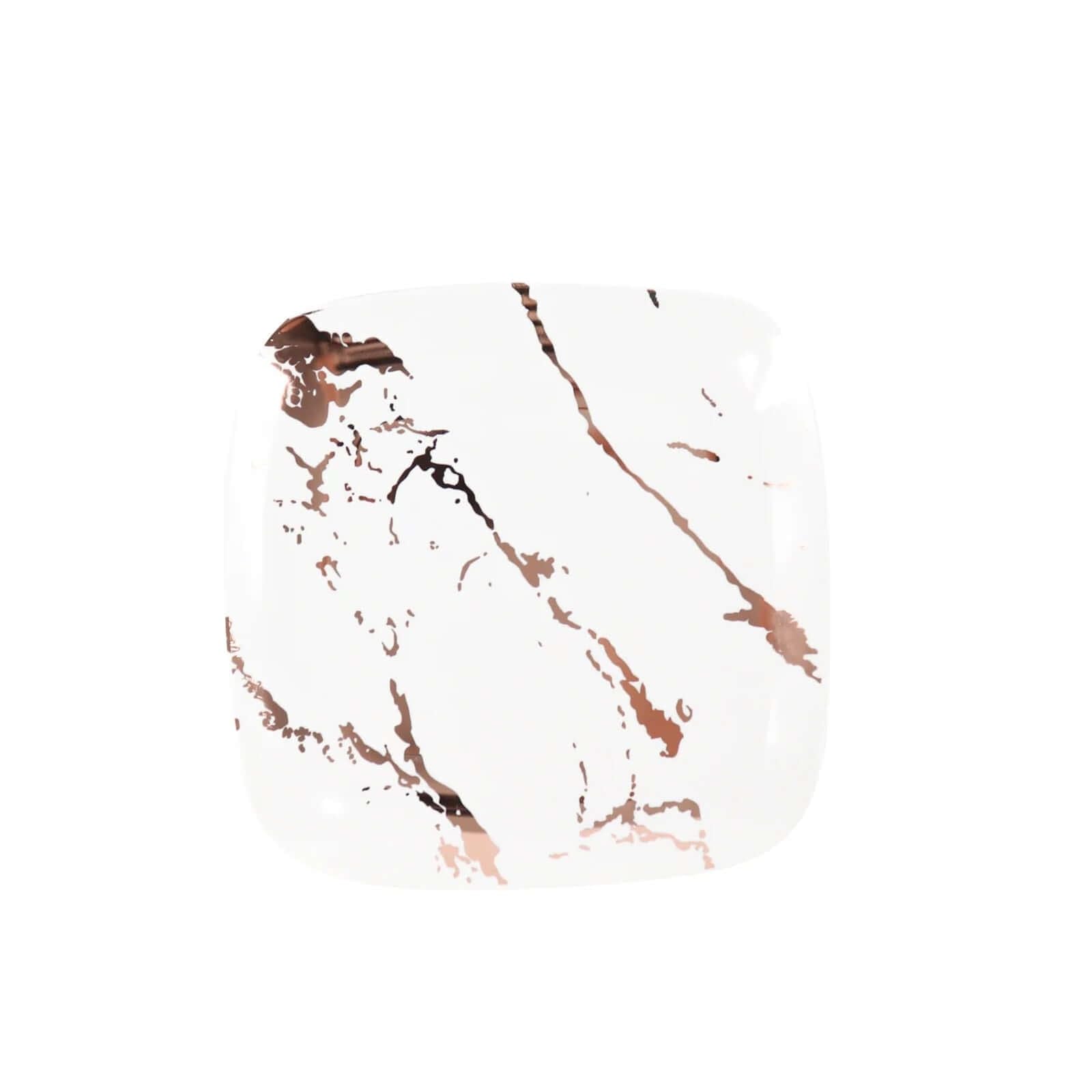 Efavormart 10 Pack White Rose Gold Marble 6 Inch Square Plastic Appetizer Dessert Plates - Disposable Party Plates for Weddings, Birthdays, Baby Showers & Special Events