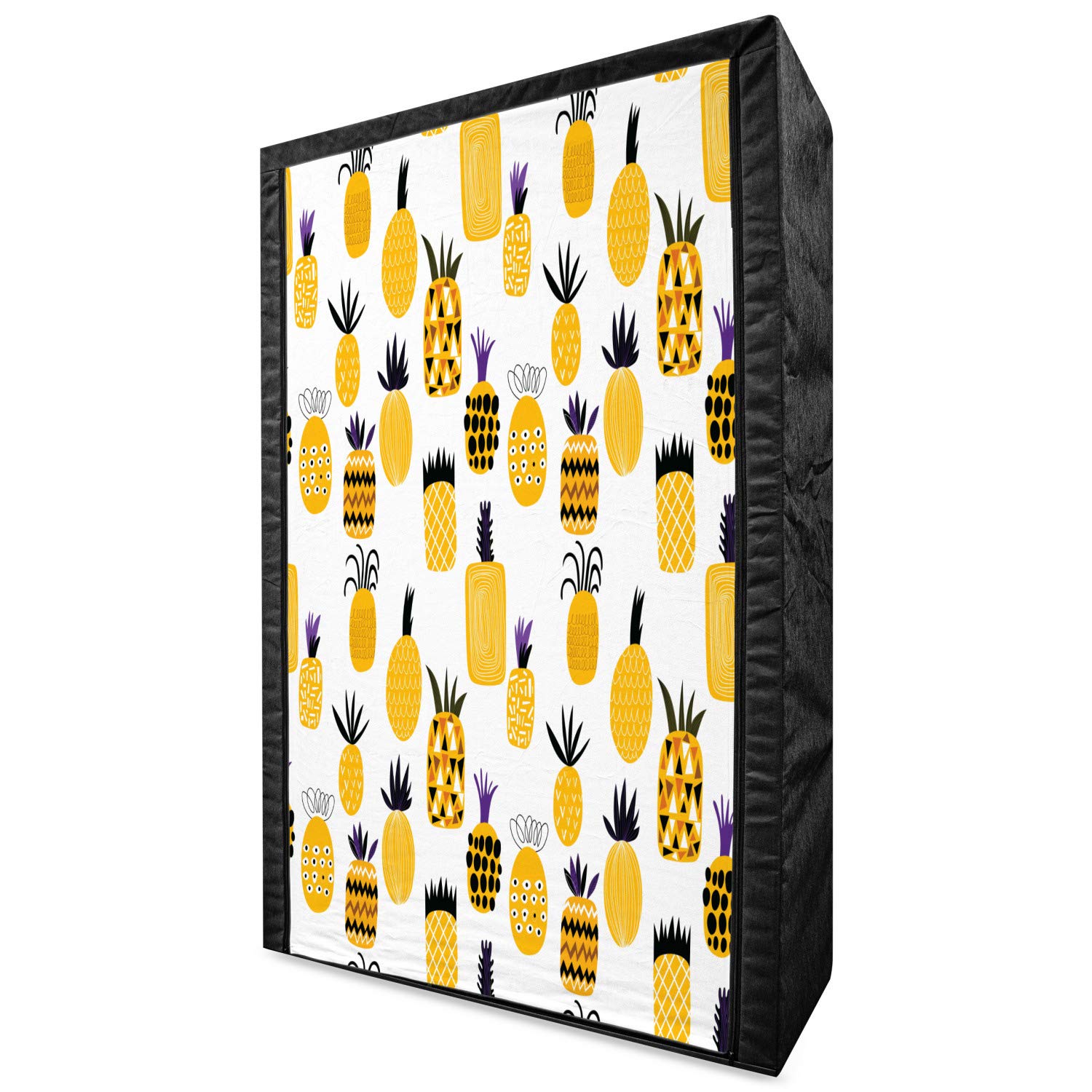 Ambesonne Yellow Portable Fabric Wardrobe with Abstract Pineapple Beach Pattern - 42.5