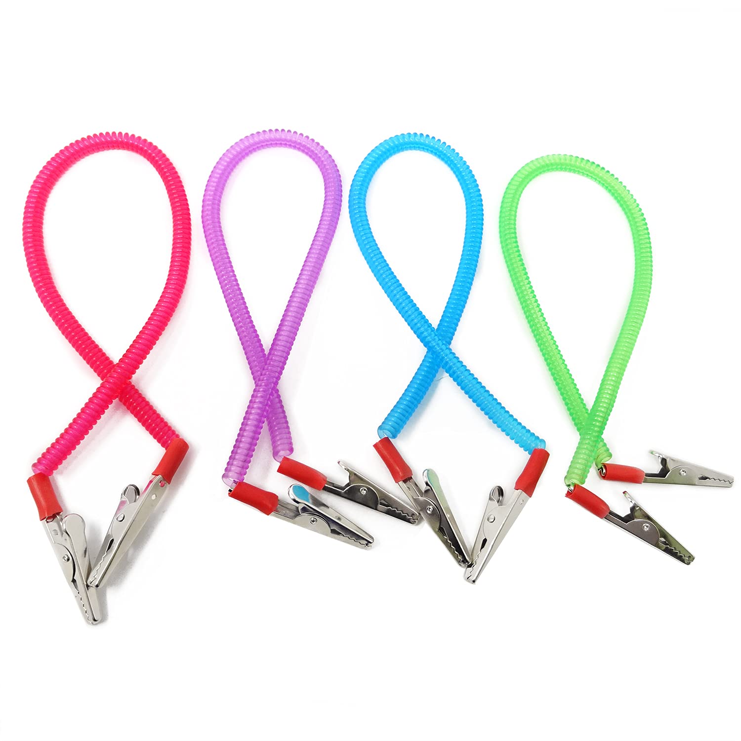 Honbay 4PCS Flexible Elastic Dental Bib Holder Clips - Comfortable Napkin Clips for Dentists, Hygienists & Dental Offices (Ideal for Dental Procedures, Teeth Cleaning & Patient Comfort)