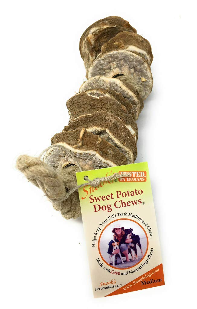 Organic Sweet Potato Hemp Rope Dog Chew Toy - 16oz Natural Fiber Dental Treat for Puppies & Adult Dogs - Perfect for Teething, Training, and Anxiety Relief