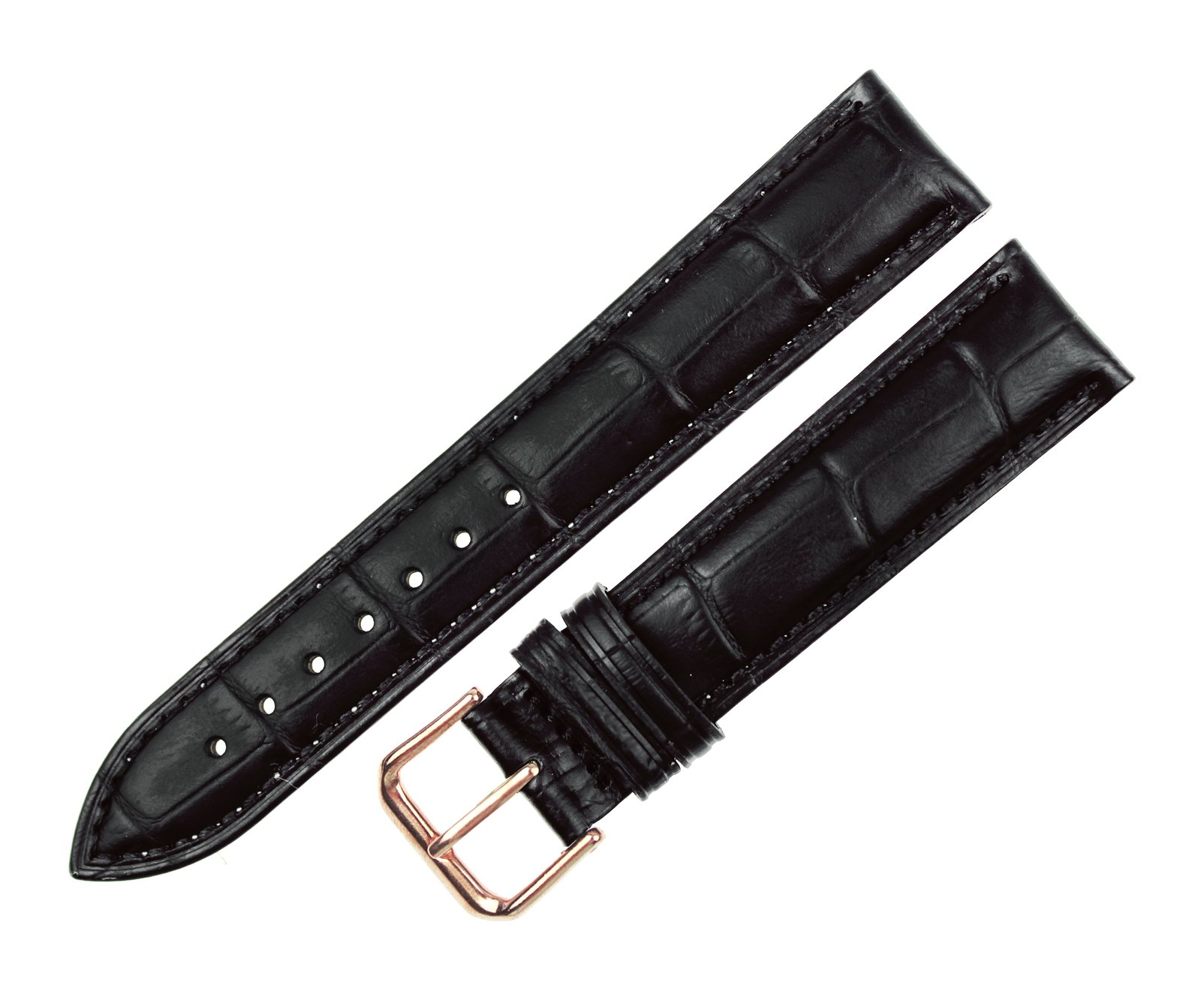 Premium RECHERE Genuine Leather Watch Band Strap - Rose Gold Pin Buckle, Multiple Colors (Black, Brown, Blue, Red, White) | Replacement Strap for Smartwatches & Classic Watches | Dress, Office & Casual Wear