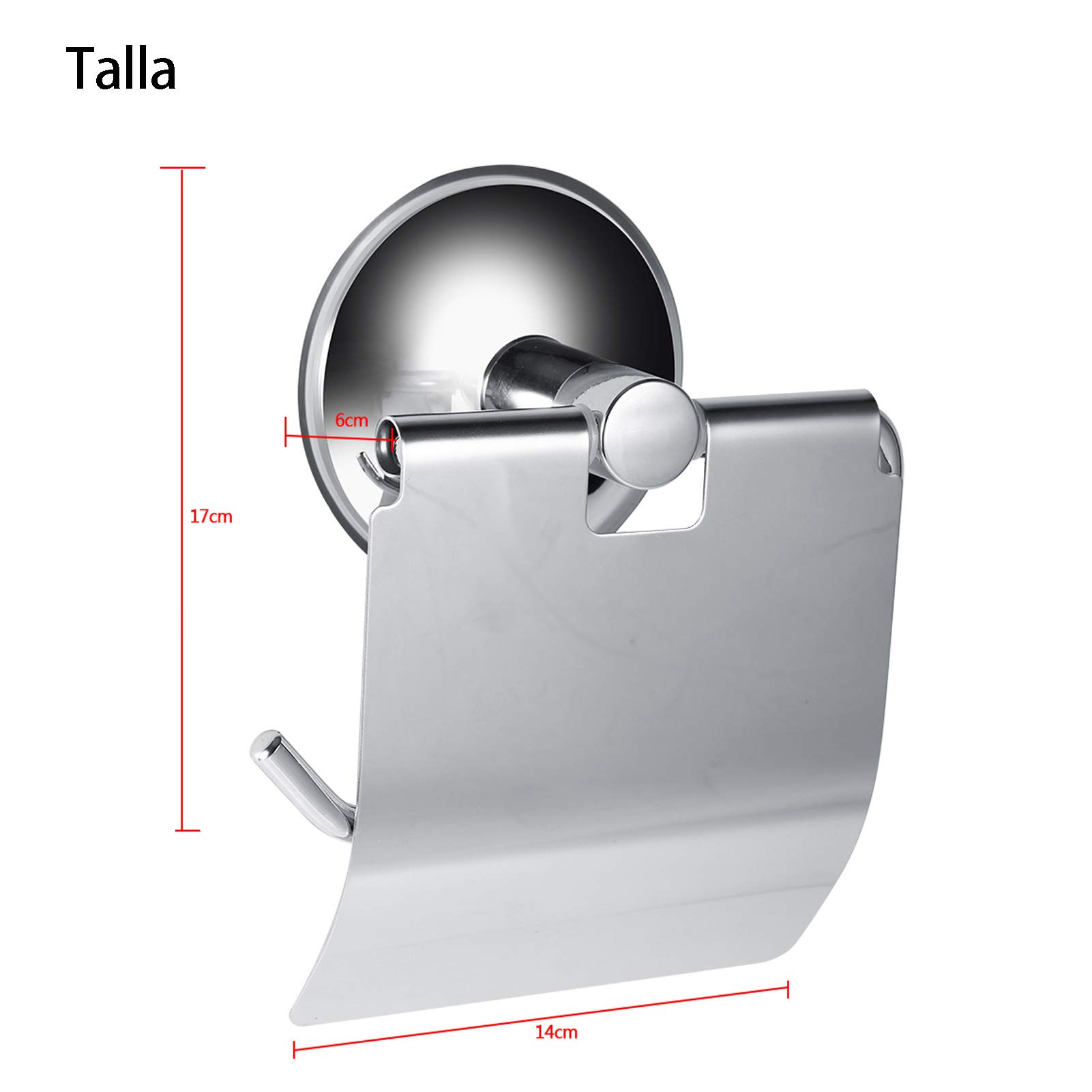 Stainless Steel Wall-Mounted Toilet Paper Holder with Strong Suction Cup - Bathroom Tissue Roll Dispenser for Home, RV & Office Use