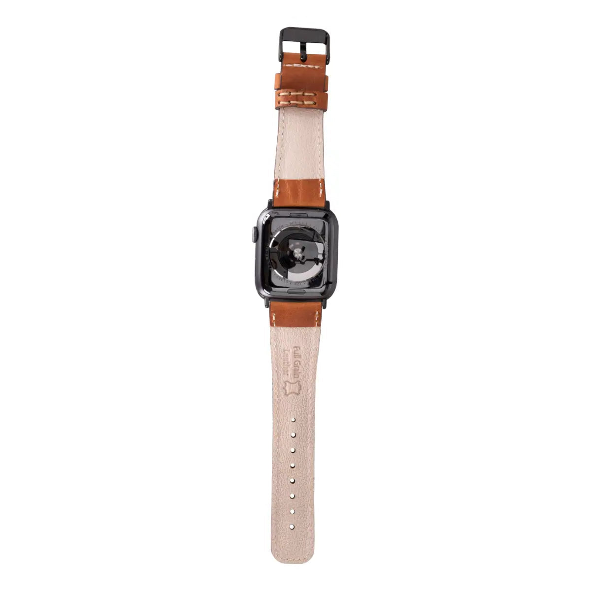 Premium Camel Brown Leather Apple Watch Band - Classic Strap for Apple Watch Series 9/8/7/SE/6/5/4/3 - Durable & Comfortable for Work, Travel & Everyday Wear