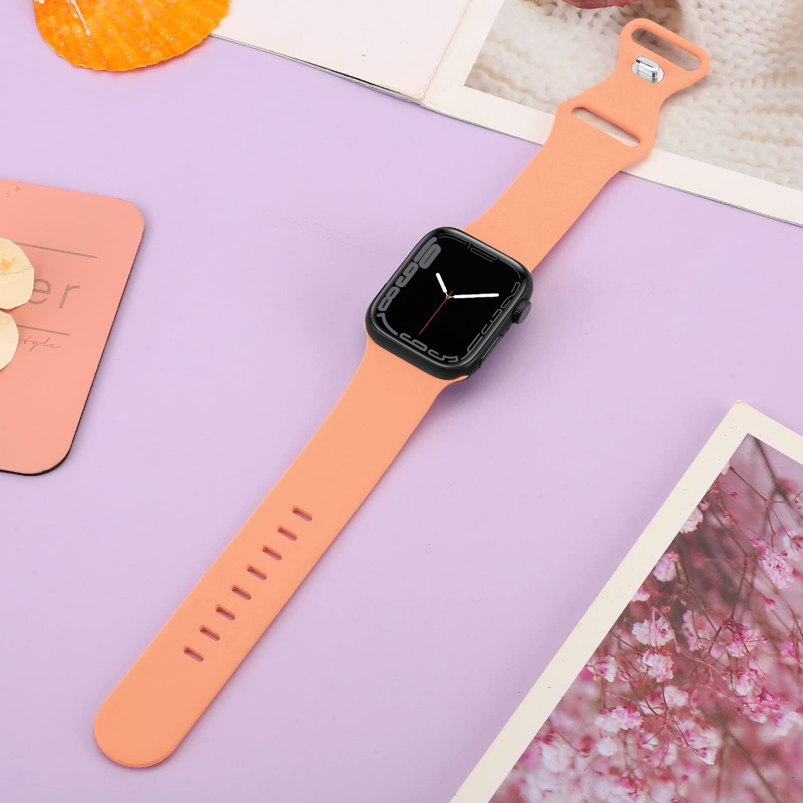 Premium Soft Silicone Sport Replacement Bands for Apple Watch 38mm 40mm 41mm 42mm 44mm 45mm 49mm - Compatible with iWatch Ultra 2/Ultra/SE/Series 9/8/7/6/5/4/3/2/1 - Durable Strap for Women & Men - Perfect for Workouts, Running & Daily Wear