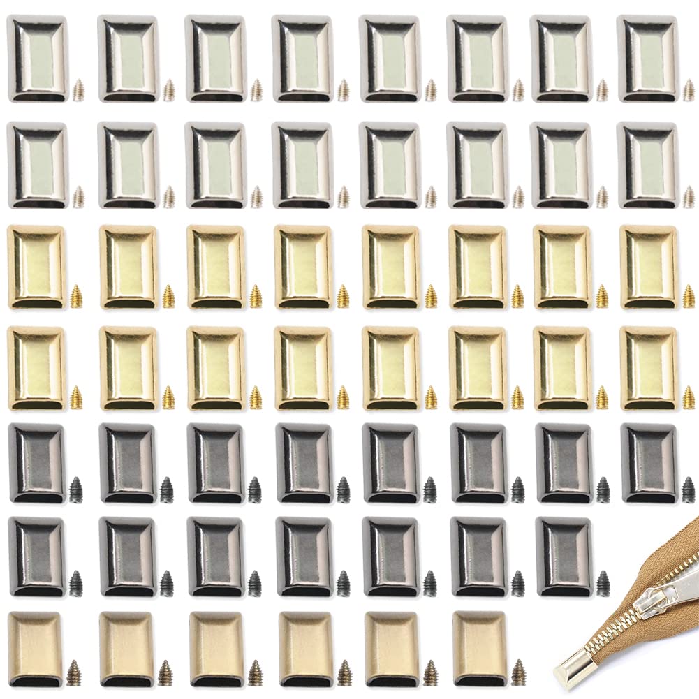 80 Sets 4-Color Alloy Zipper Stoppers with Screw Bottom - Zipper Pull Ends Repair Kit for Bags, Luggage & DIY Crafts - Sewing Accessories Replacement for Jackets, Backpacks & Suitcases