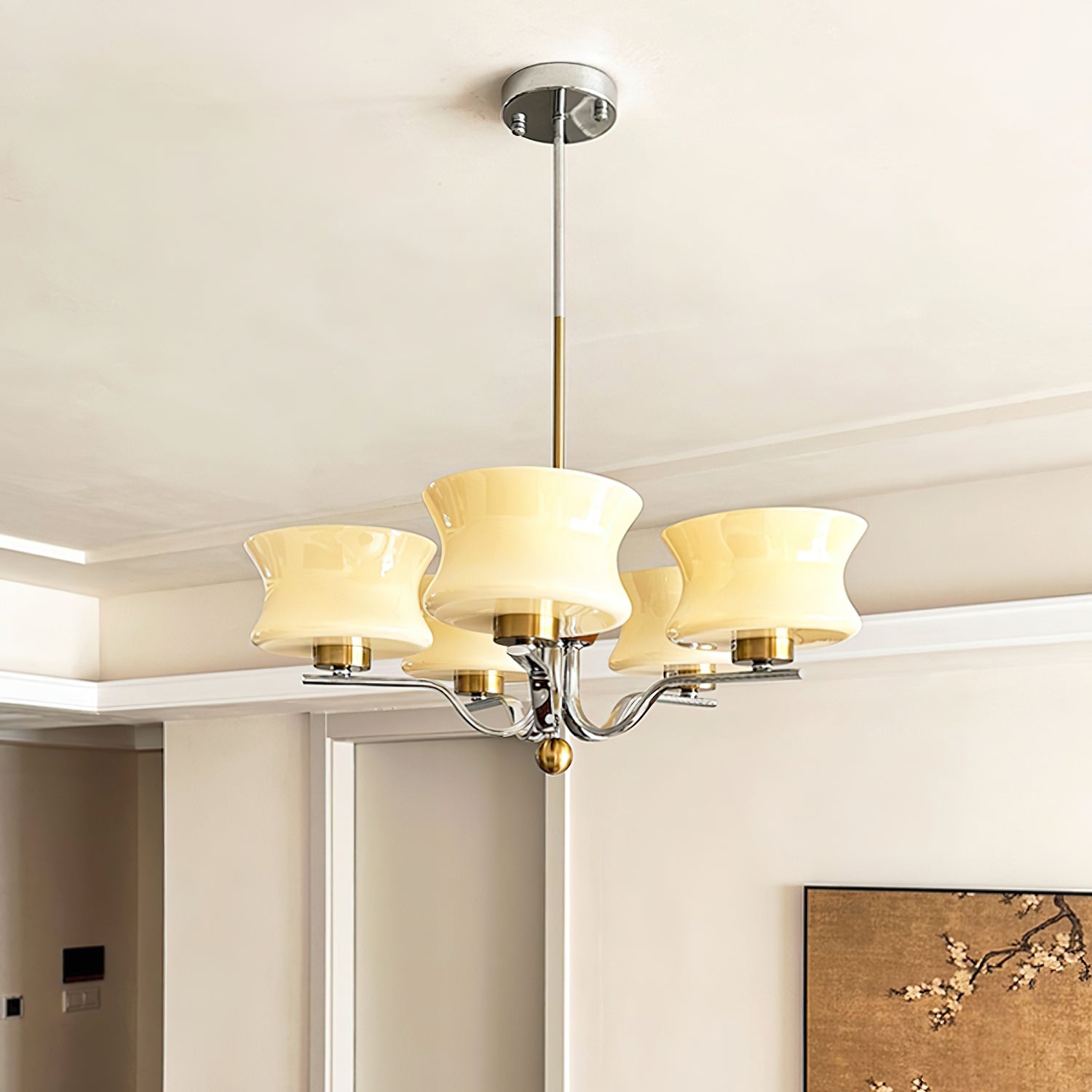 Anath Modern Chandelier - Elegant Crystal Ceiling Light Fixture for Dining Room, Living Room, Bedroom | Perfect for Home Decor, Wedding & Party Lighting