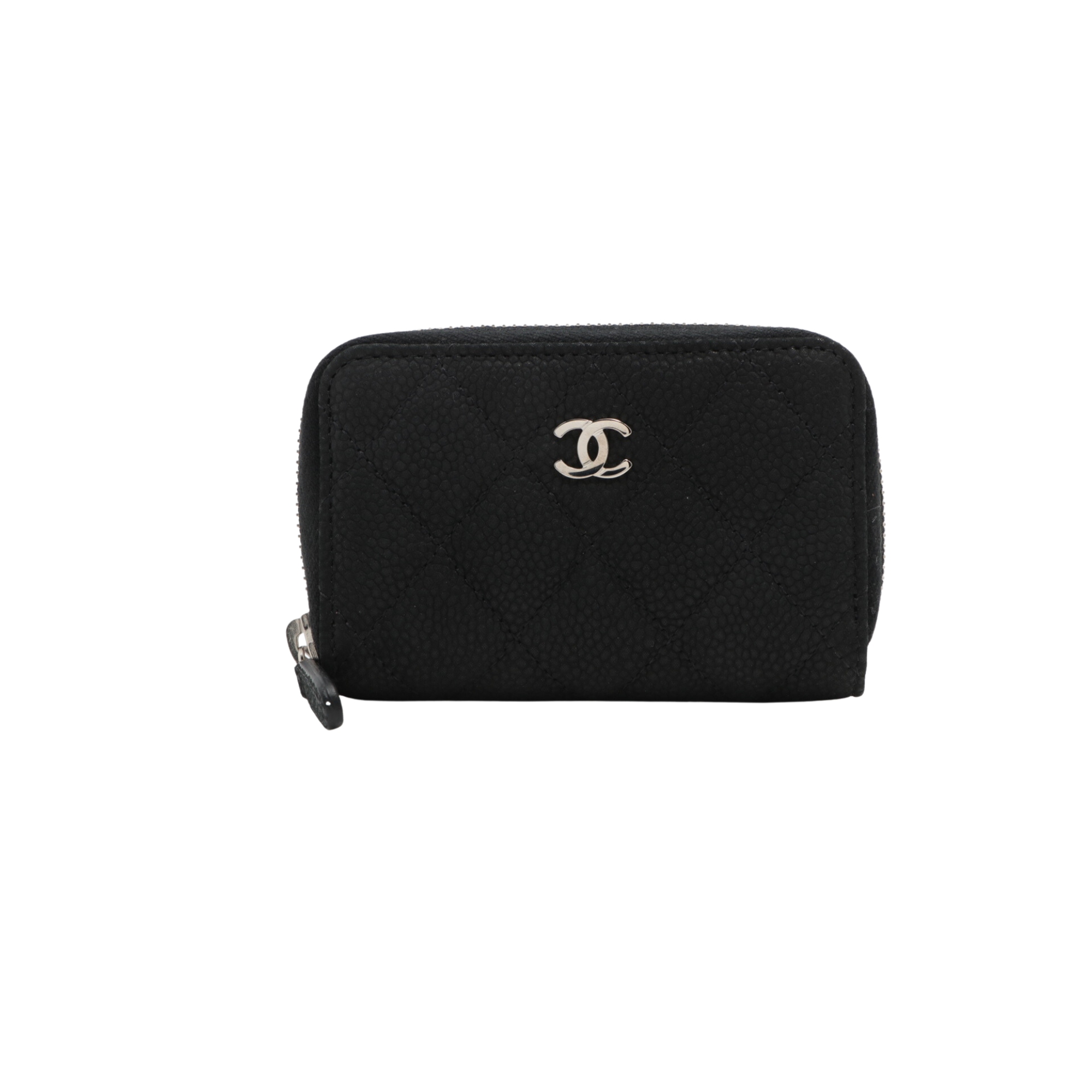 Chanel Nuback Caviar Coin Case Wallet - Black Leather Small Card Holder for Women - Perfect for Everyday Use, Travel & Gift Giving