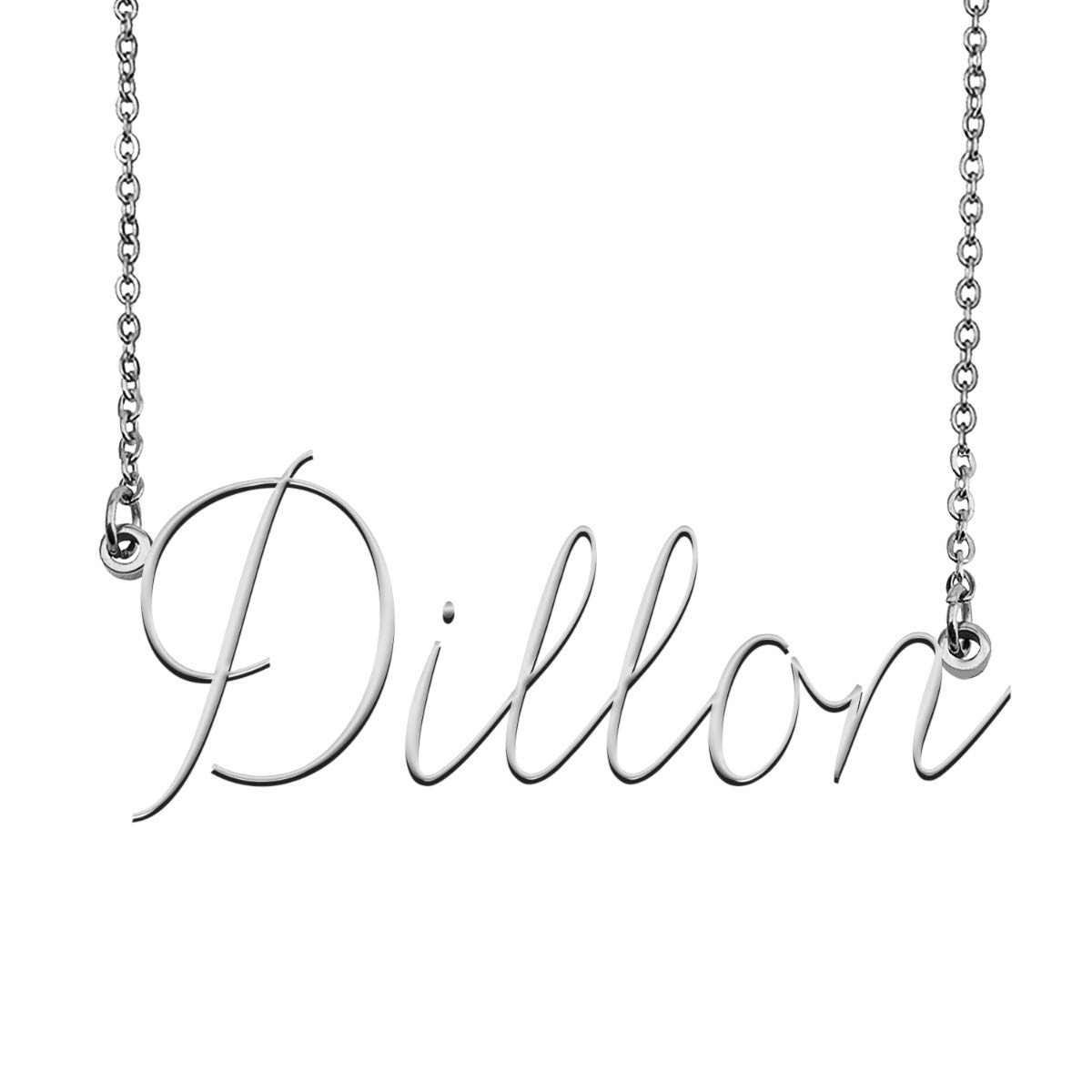 Custom Dillon Name Necklace - Personalized Name Plate Jewelry for Women, Birthday Gift for Her, Anniversary Present - Perfect for Everyday Wear, Special Occasions & Gift Giving