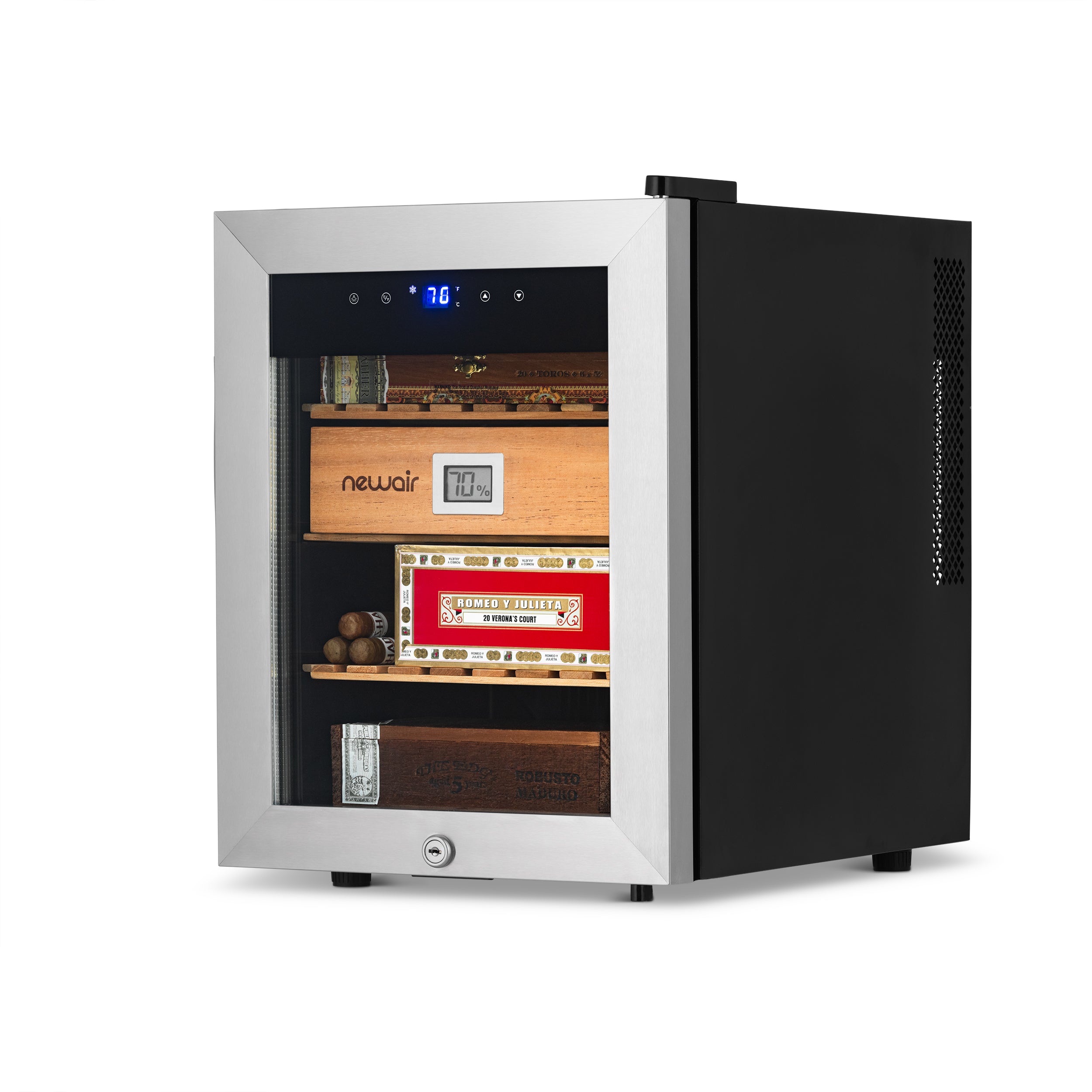 Newair® 250-Count Electric Cigar Humidor - Digital Temperature & Humidity Control for Premium Cigar Storage | Perfect for Home, Office, or Man Cave