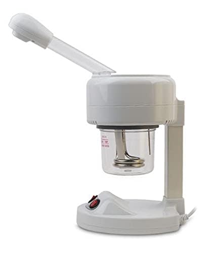 Qtavia Mini Portable Facial Steamer with Extendable Arm - Ozone Table Top Spa Steamer for Home & Salon Use | Personal Skin Care, Hydration & Relaxation | Perfect for Travel, Spa Days & At-Home Beauty Treatments (White)