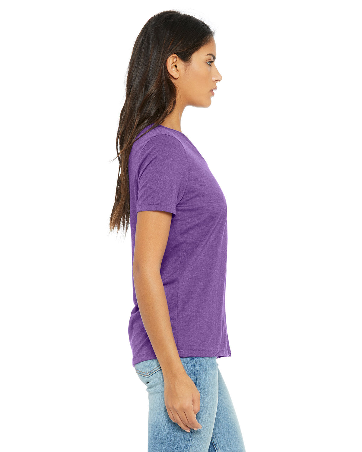 Bella + Canvas 6415 Women's Relaxed Triblend V-Neck T-Shirt - Soft & Comfortable Casual Tee for Everyday Wear, Lounge, and Outfits