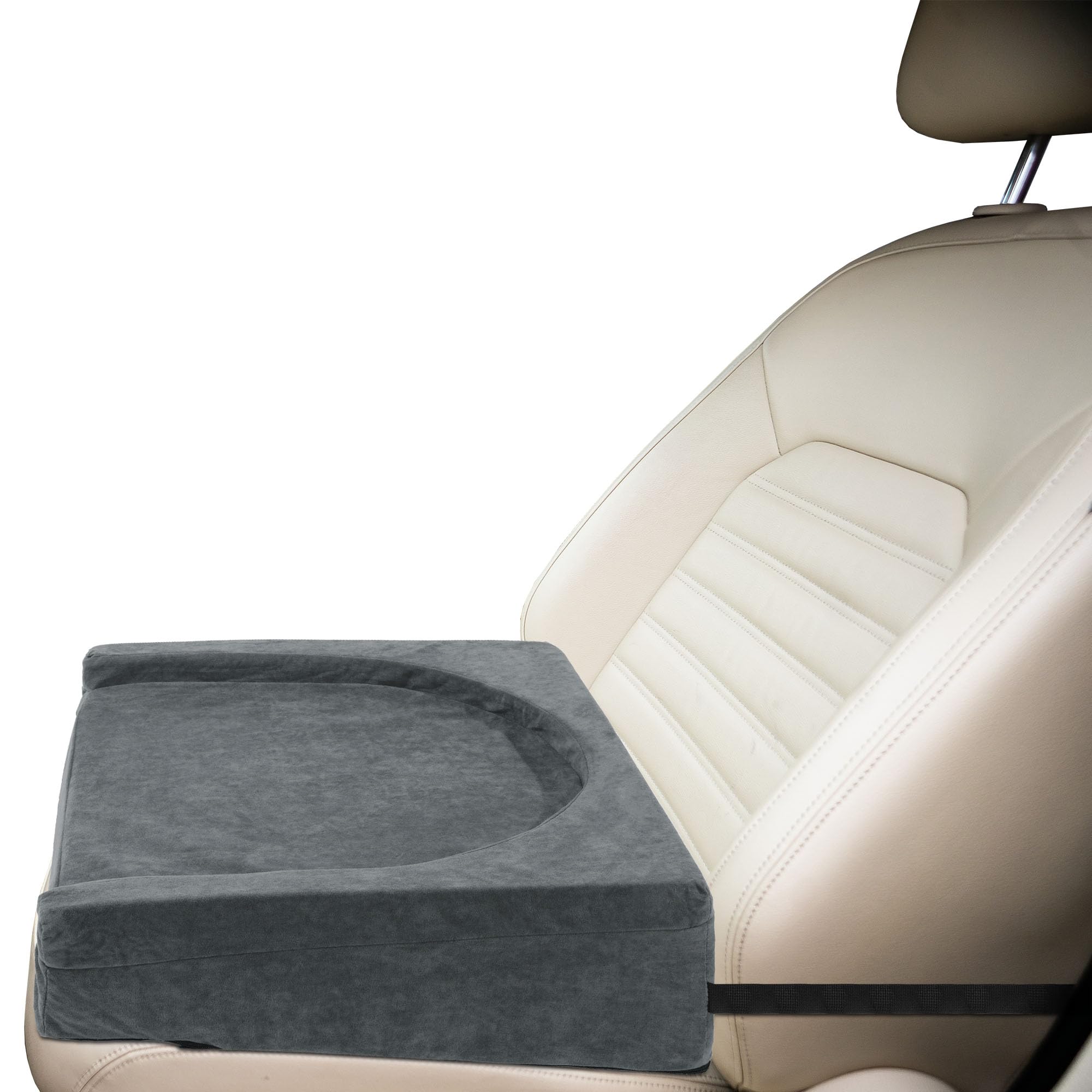 Car Booster Seat for Short Drivers - Thick Foam Driver Seat Cushion with Coccyx Support | Height-Adjustable Wedge Boost Mat for Adults | Perfect for Car, Office & Home Use | Improve Driving Comfort & Posture