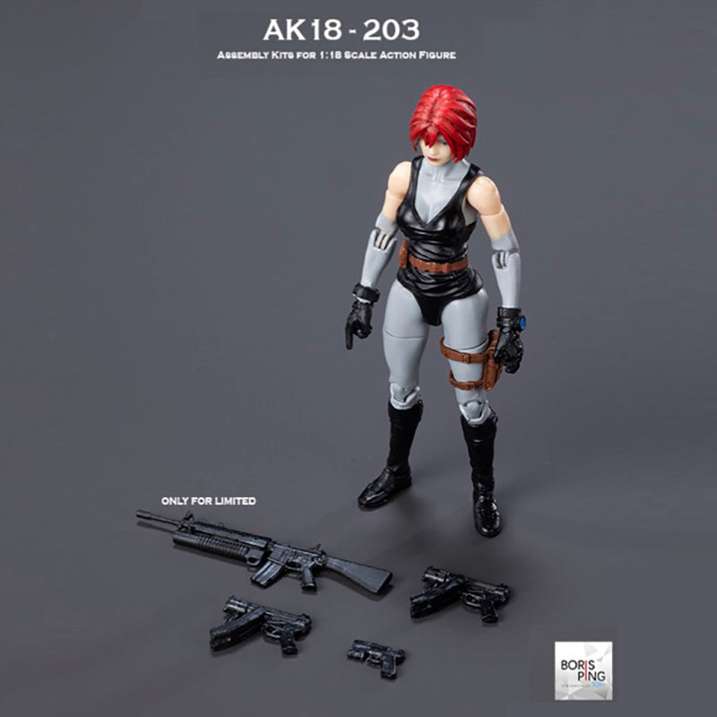 Boris Ping Toys AK18 Series 1/18 Scale Agent Wang & Avina Action Figure - Wave 2 Collectible Model for Display, Photography, and Role-Playing Scenes