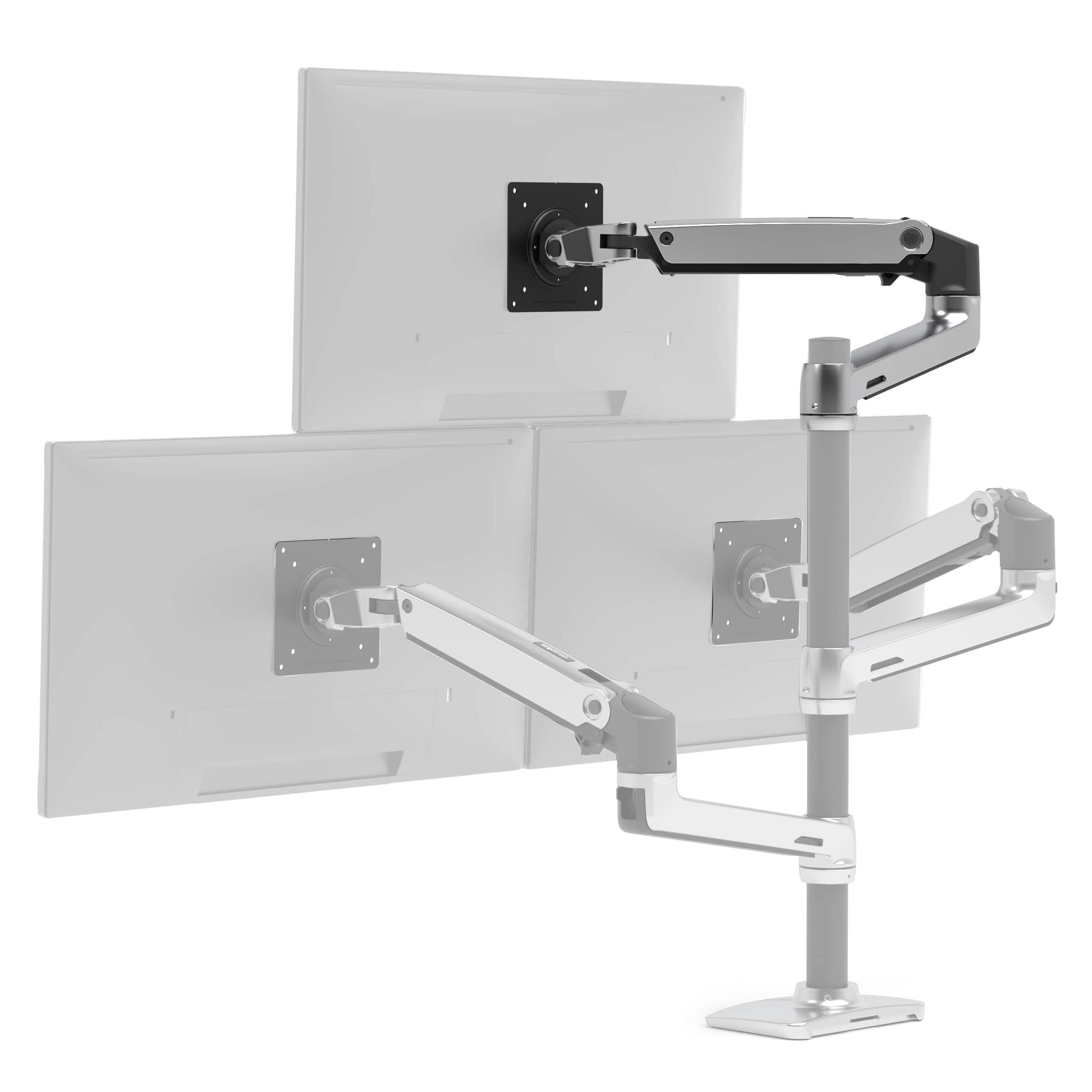 Ergotron LX Monitor Arm Extension & Collar Kit - Aluminum Add-on for Tall Pole Monitor Arms - Perfect for Dual Monitor Setup & Ergonomic Workspaces