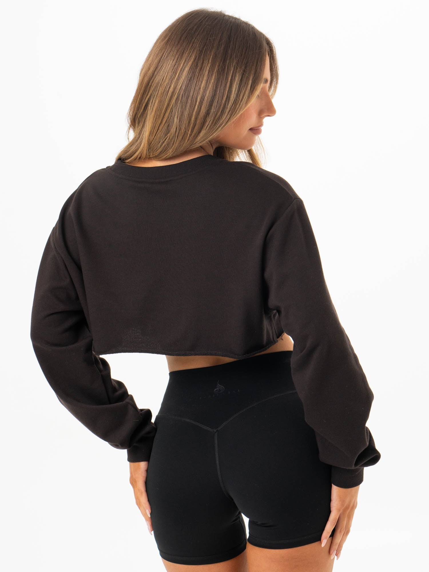 Cropped Sweater Women's Casual Short Sleeve Knit Top - Washed Black for Spring/Summer Outfits & Layering