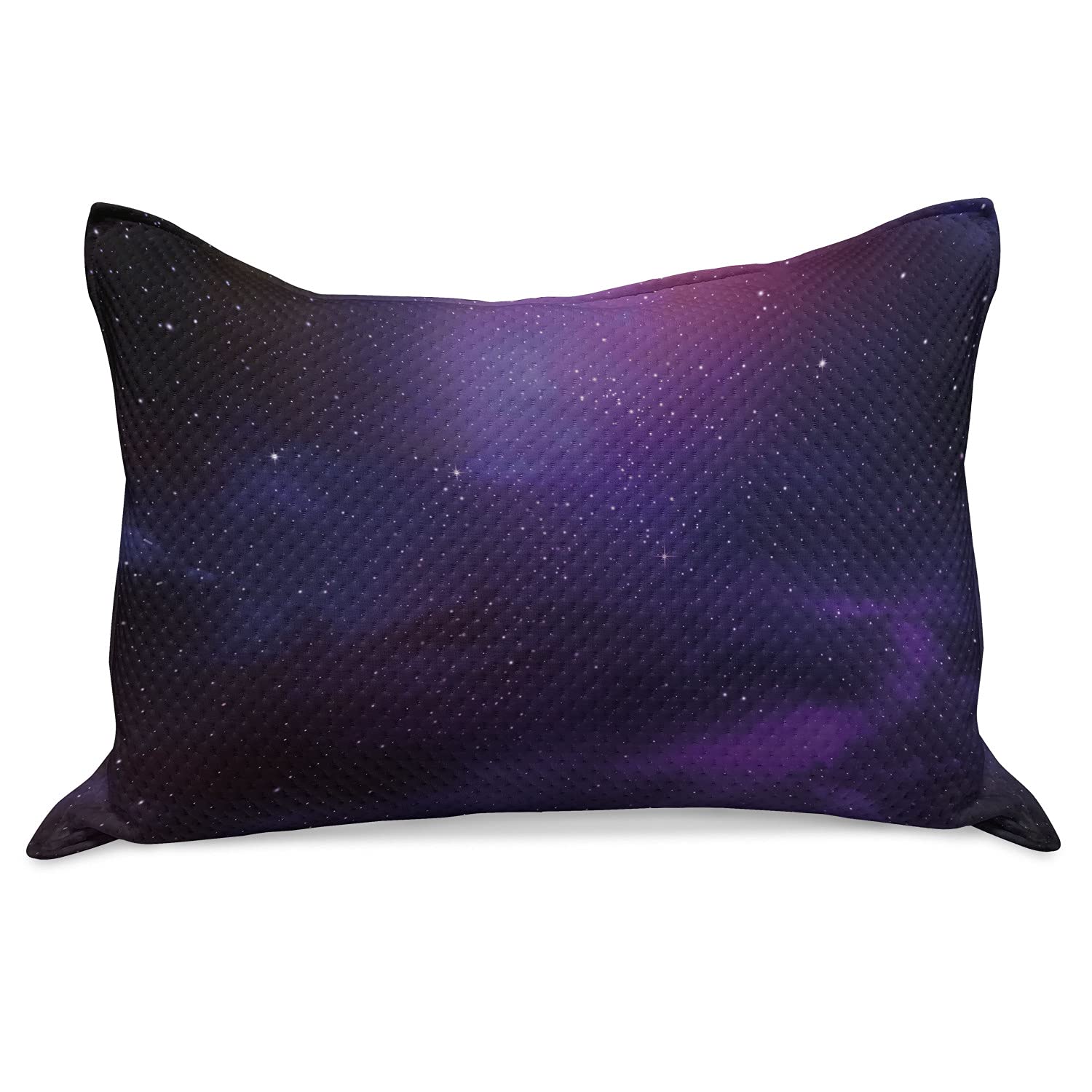Ambesonne Galaxy Nebula Knitted Quilt Pillow Cover - Deep Space Star Clusters & Milky Way Constellation Design, Standard Queen Size 30