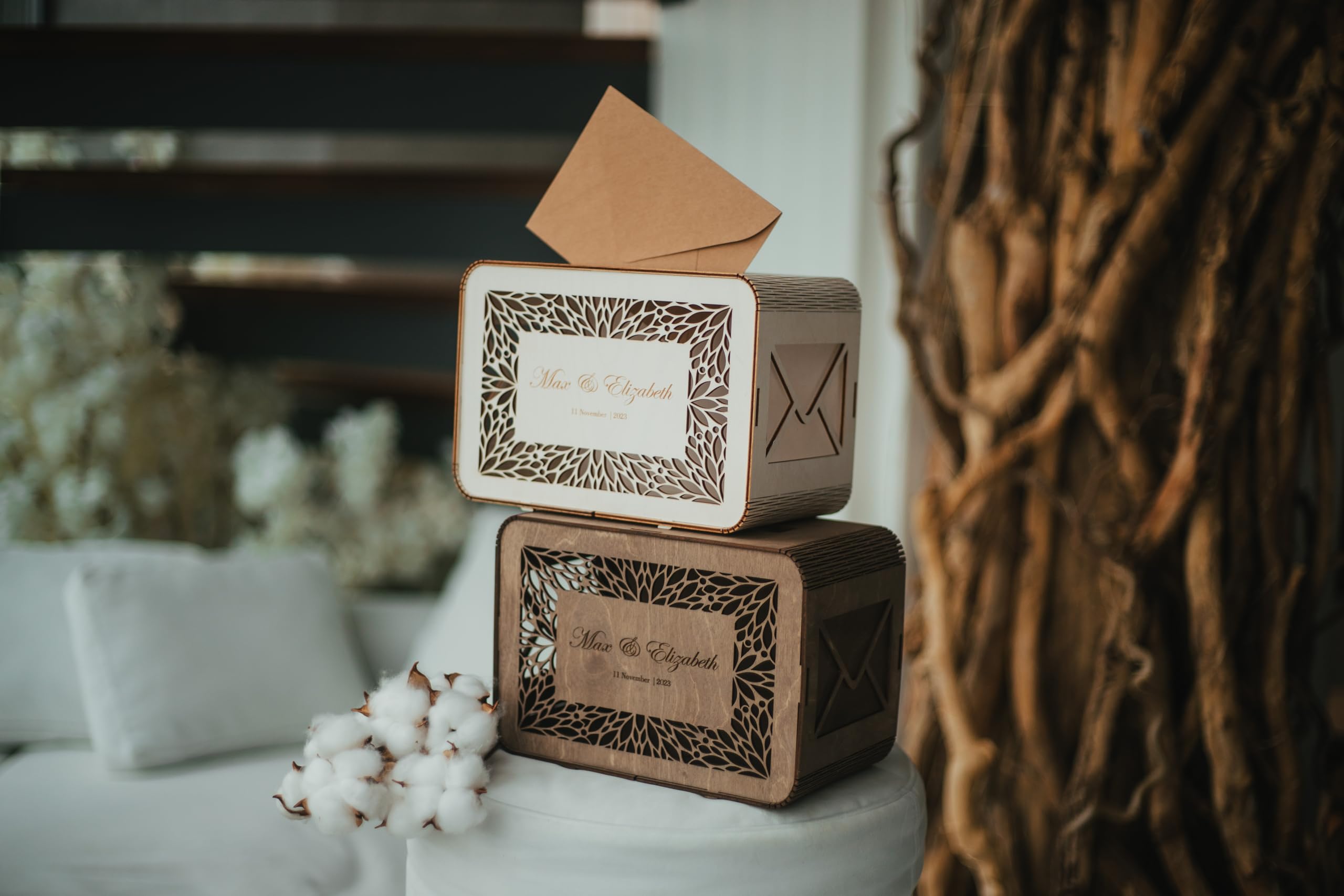 Handcrafted Wooden Envelope Keepsake Box - Personalized Wedding Card Holder & Gift Box for Bridal Shower, Anniversary, or Special Occasion Decor