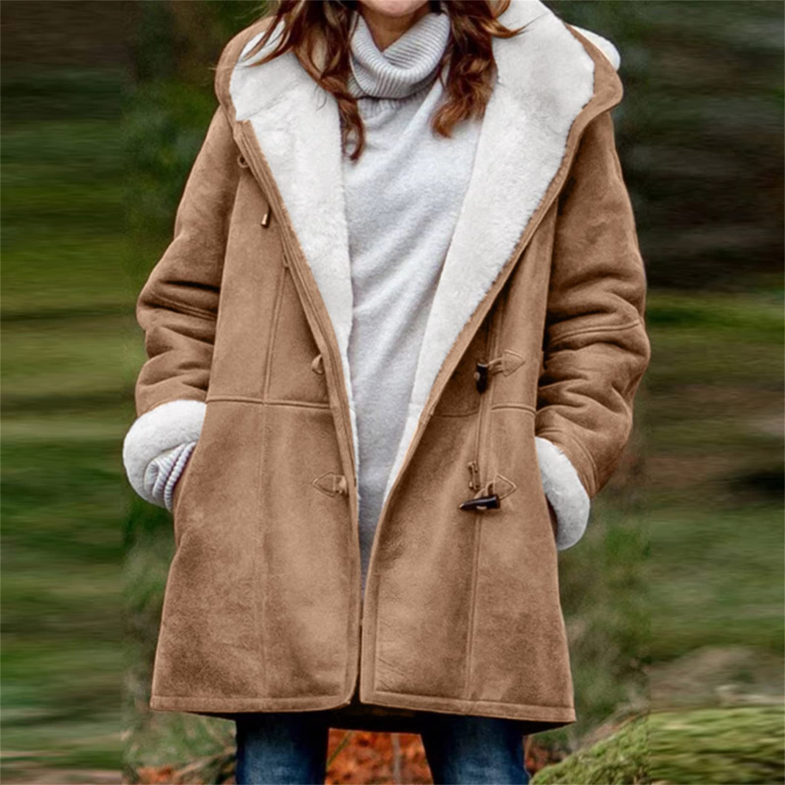Women's Winter Coats & Jackets - Warm Faux Fur Hooded Long Sleeve Outerwear | Winter Clothing Sale | Perfect for Cold Weather & Outdoor Activities