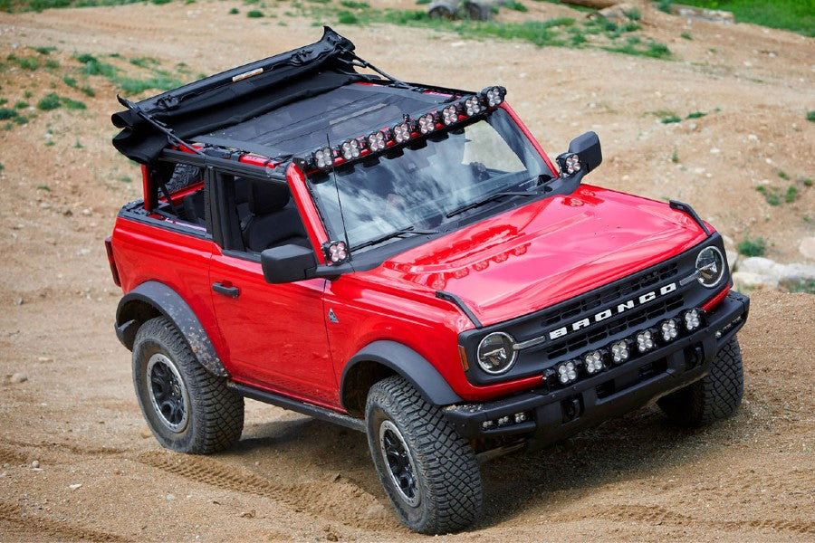 2021-2023 Ford Bronco Baja Designs 8 XL Roof Linkable LED Light Bar Kit - Off-Road Adventure Lighting for Trail & Night Driving