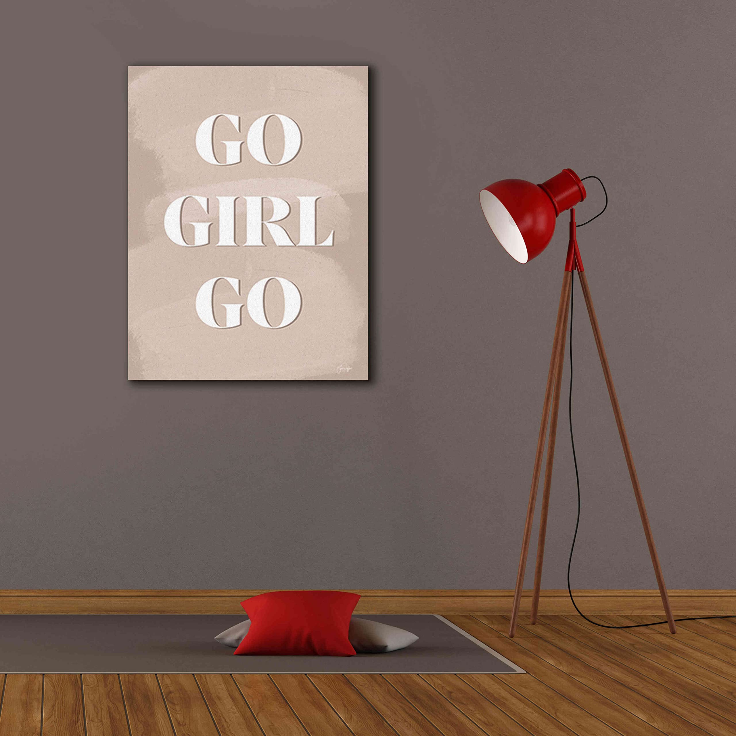 Go Girl Go by Yass Naffas Designs - Premium Giclee Canvas Wall Art Print 26x34 Inches - Modern Home & Office Decor for Women Empowerment Inspiration