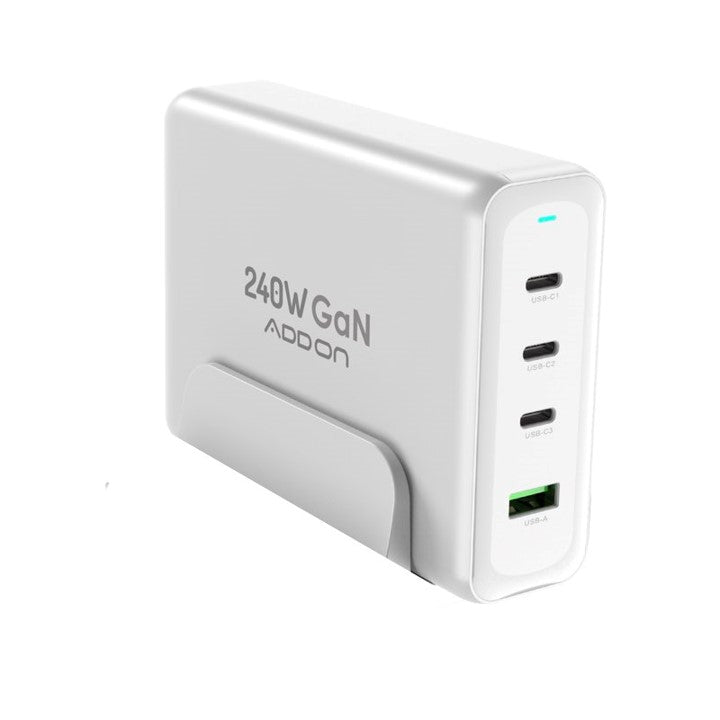 240W GaN 4-Port Wall Adapter - Fast Charging USB-C Power Adapter for Phones, Laptops & Tablets - Perfect for Home, Office & Travel Use