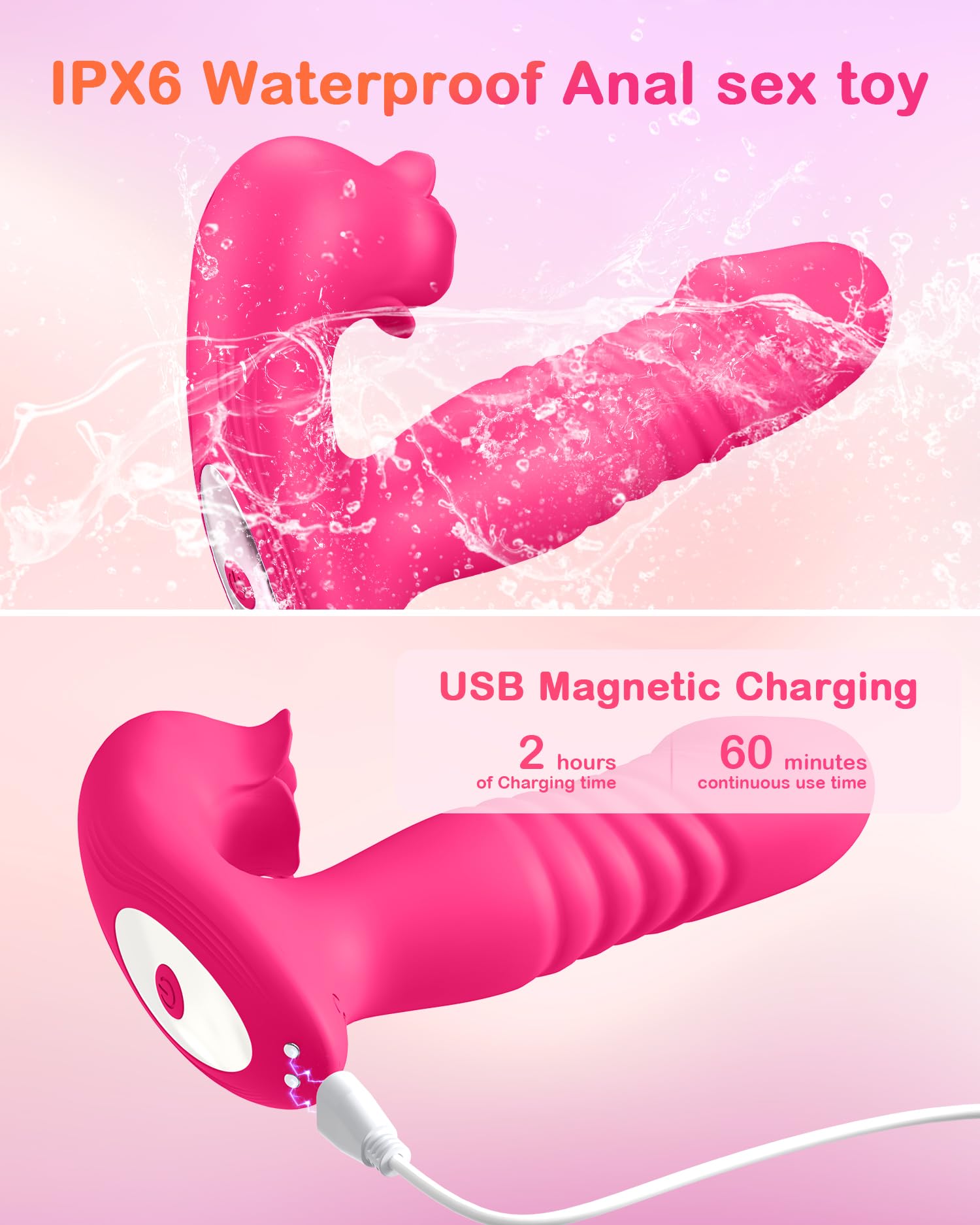 Upgraded Rose Sex Toy for Women - 9 Sucking & Thrusting Vibrating Modes, G Spot Clit Nipple Stimulator, Wearable Vibrator (Red) - Perfect for Solo Play, Couples Intimacy & Sensual Massage