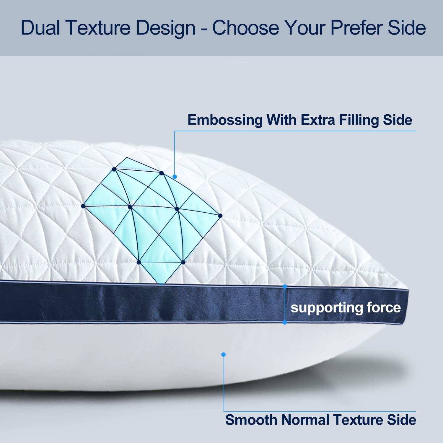 King Size Pillows Set of 2 - Cooling Hotel Luxury Bed Pillows for Sleeping, Breathable Down Alternative Gusseted Pillow for Side, Stomach & Back Sleepers | Perfect for Home, Travel & Guest Rooms