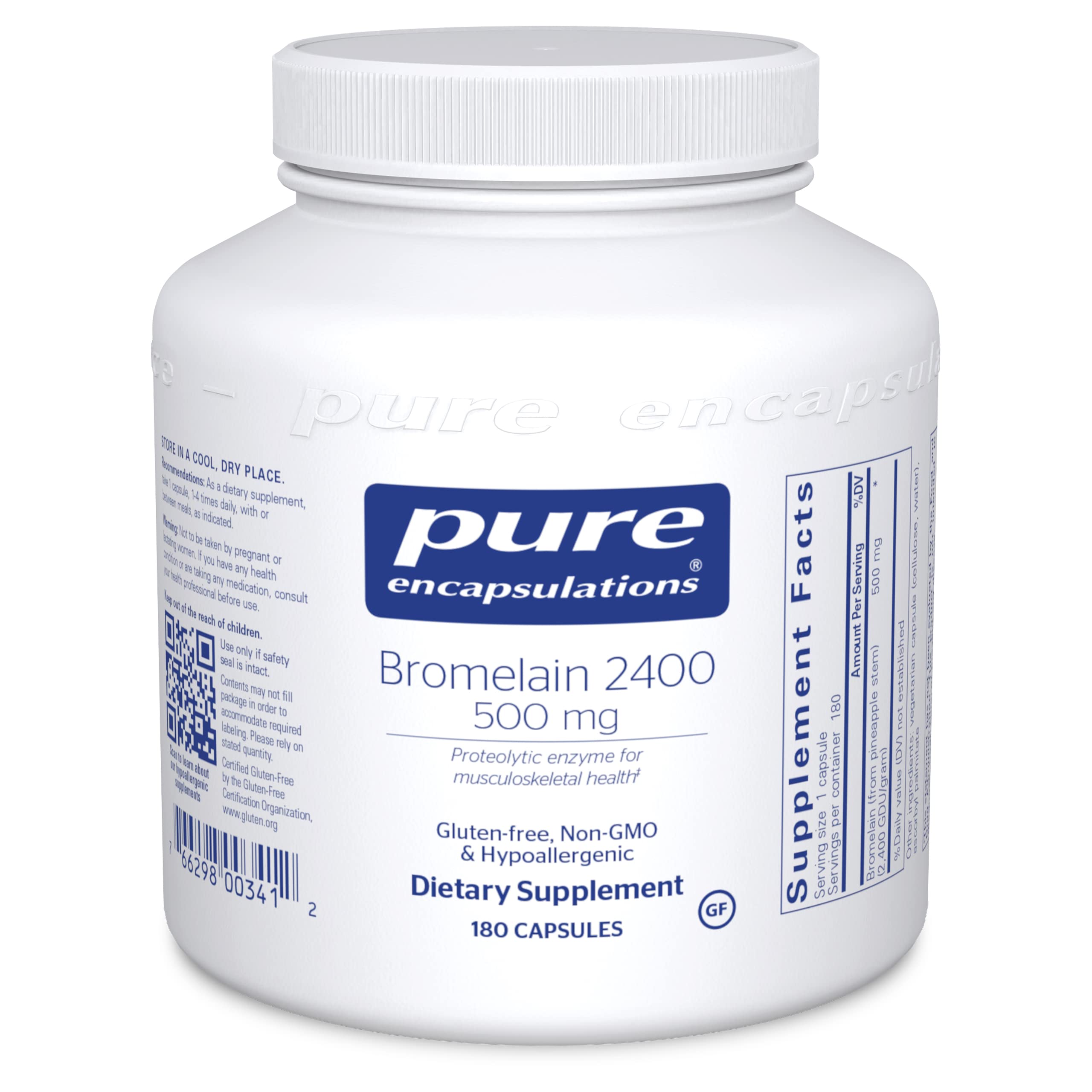 Pure Encapsulations Bromelain 2400 | 500mg Digestive Enzyme Supplement for Immune Support, Joint Health & Muscle Recovery | 180 Capsules | Supports Post-Workout Recovery & Healthy Digestion