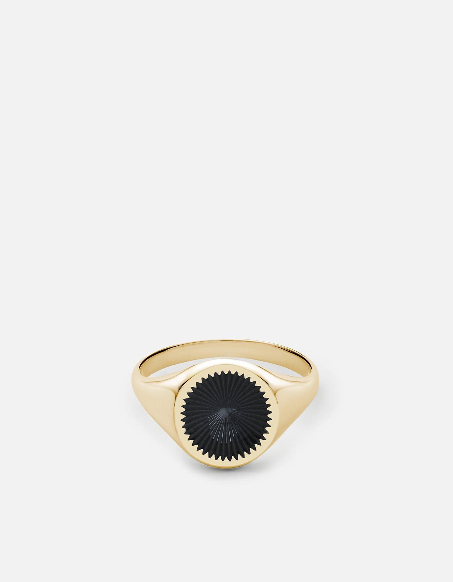 Solar Signet Ring for Men & Women - 14K Gold Vermeil & Sterling Silver Gray - Elegant Zodiac Jewelry for Everyday Wear, Gifts & Special Occasions