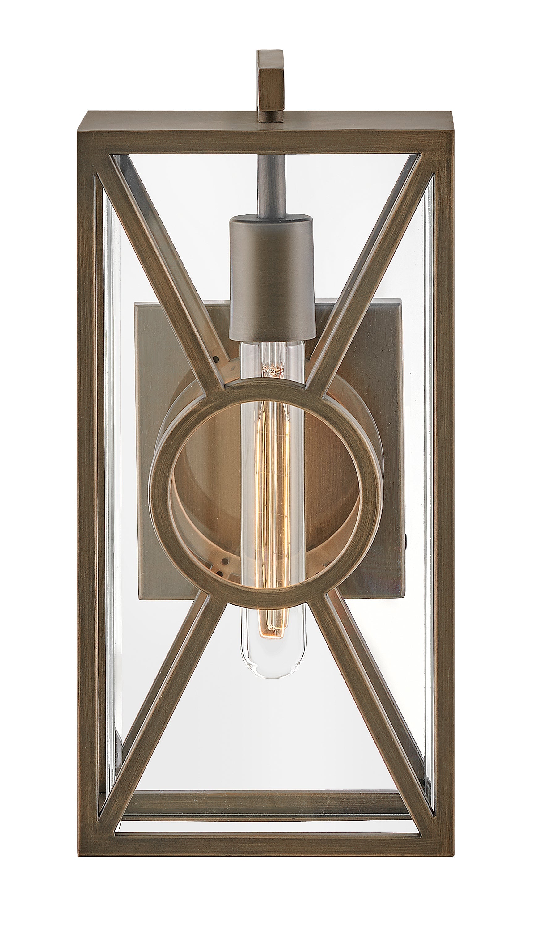 Brixton 1L Outdoor Lantern in Burnished Bronze - 18370BU - Perfect for Patio, Garden, and Porch Lighting Decor
