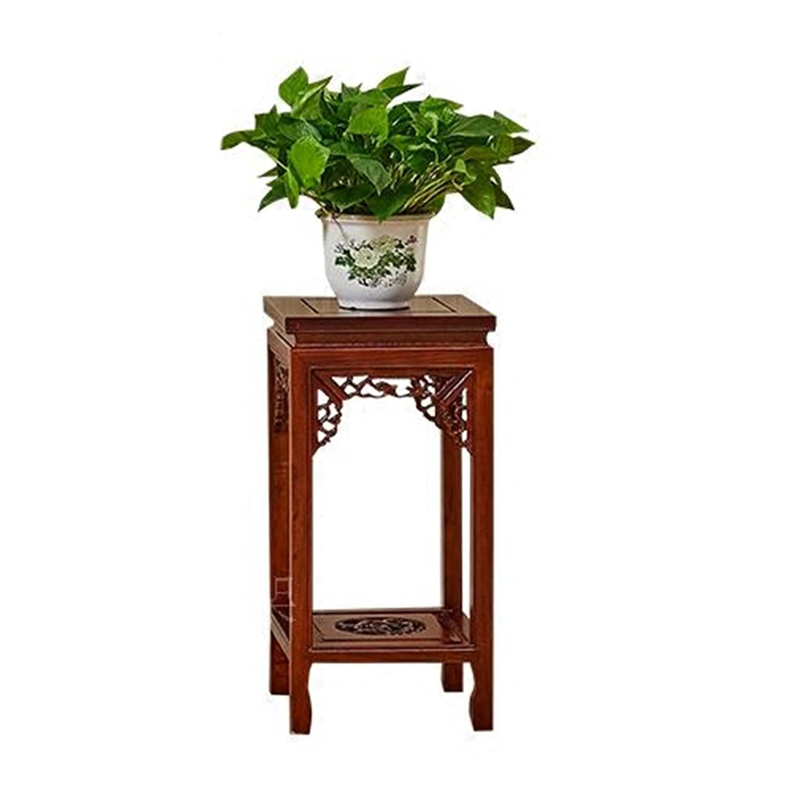 TOMYEUS Wooden Bonsai Pedestal Stand - Rustic Wood Vase Base for Indoor Plants, Flower Pots & Bonsai Display - Free Standing Shelf for Patio, Living Room, Office Decor (Color: A)
