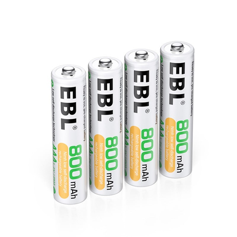 EBL AAA NiMH Rechargeable Batteries 1.2V 800mAh - 8 Pack High Capacity Low Self Discharge Batteries for Toys, Flashlights, Remote Controls & Electronic Devices