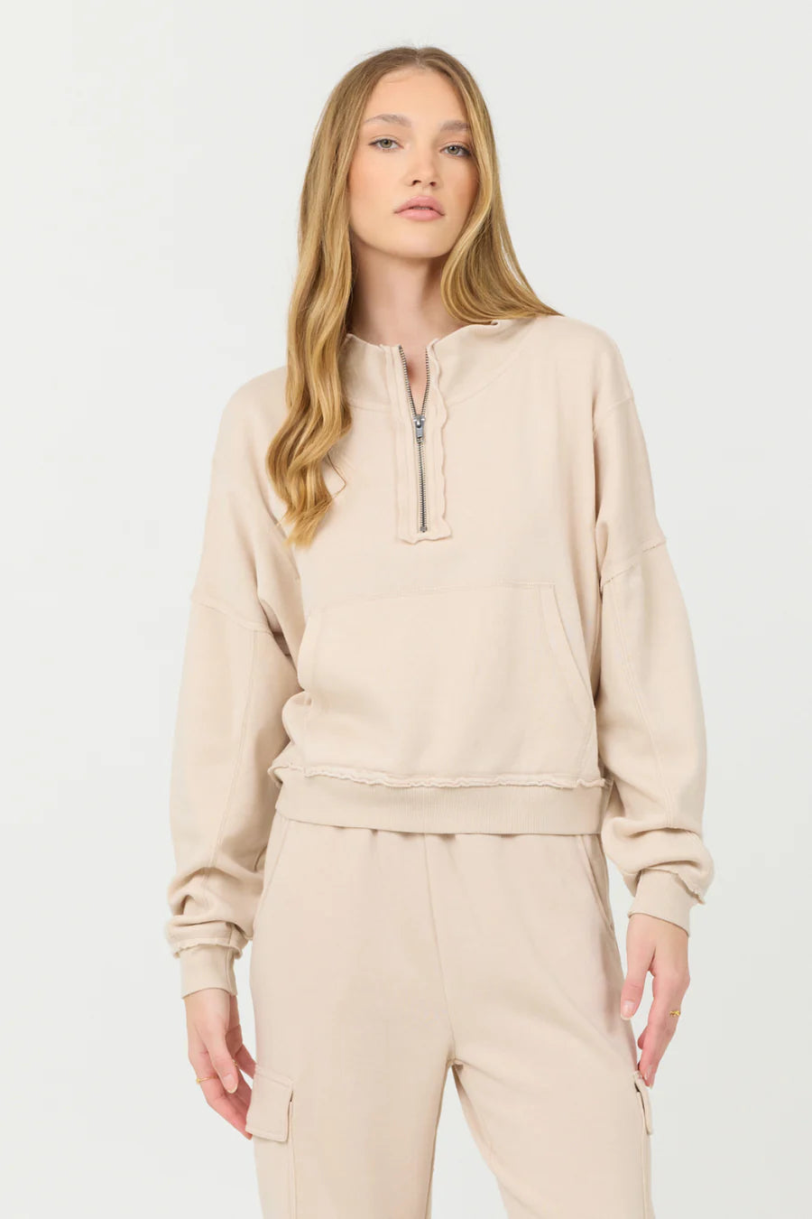 Premium Cashmere Fleece Quarter Zip Sweater - Soft & Warm Vanilla Cream Pullover for Men & Women | Perfect for Fall & Winter Layering, Office Wear & Casual Outfits