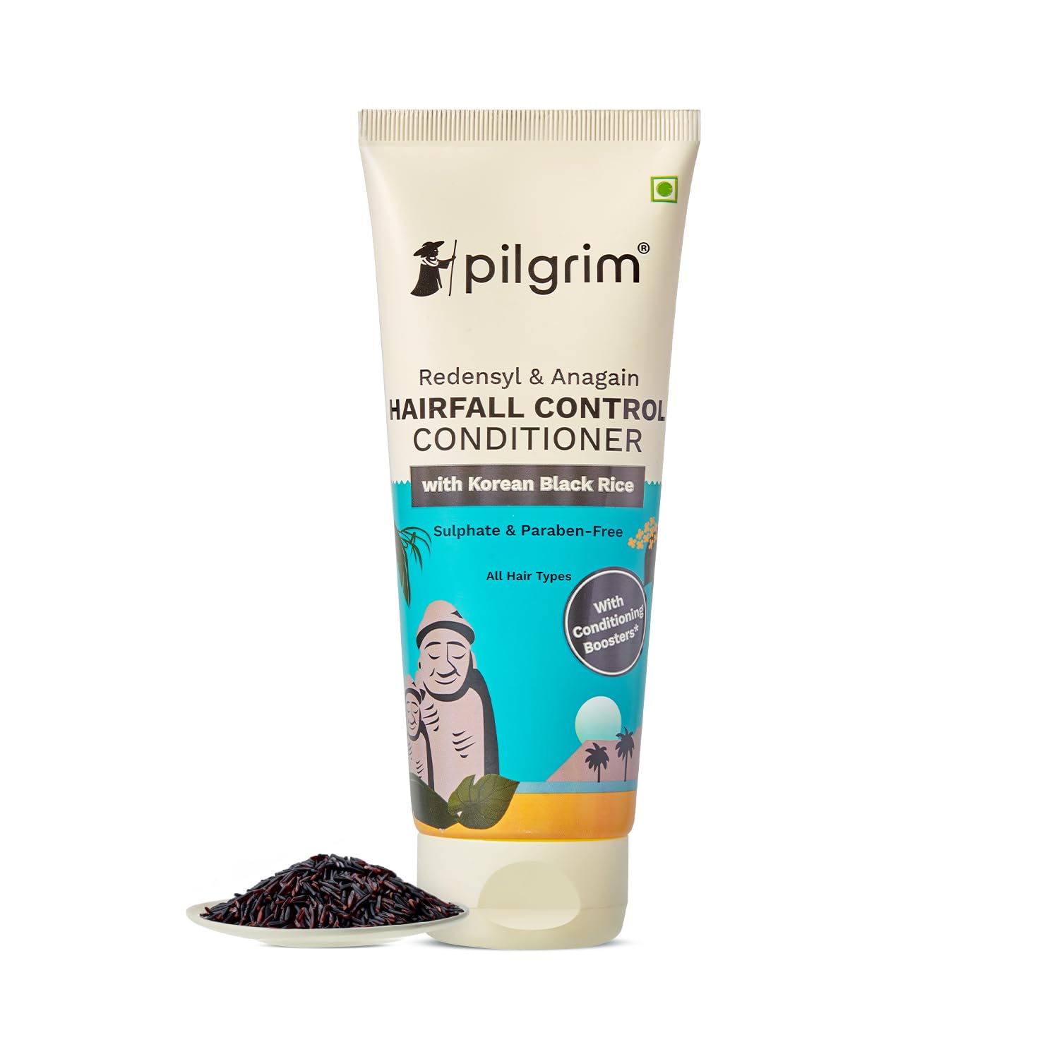 Pilgrim Anti Hairfall Conditioner with Redensyl & Anagain 200ml | Hair Loss Control Treatment with Black Korean Rice | Paraben & Silicone-Free | For All Hair Types | Daily Use for Stronger, Healthier Hair