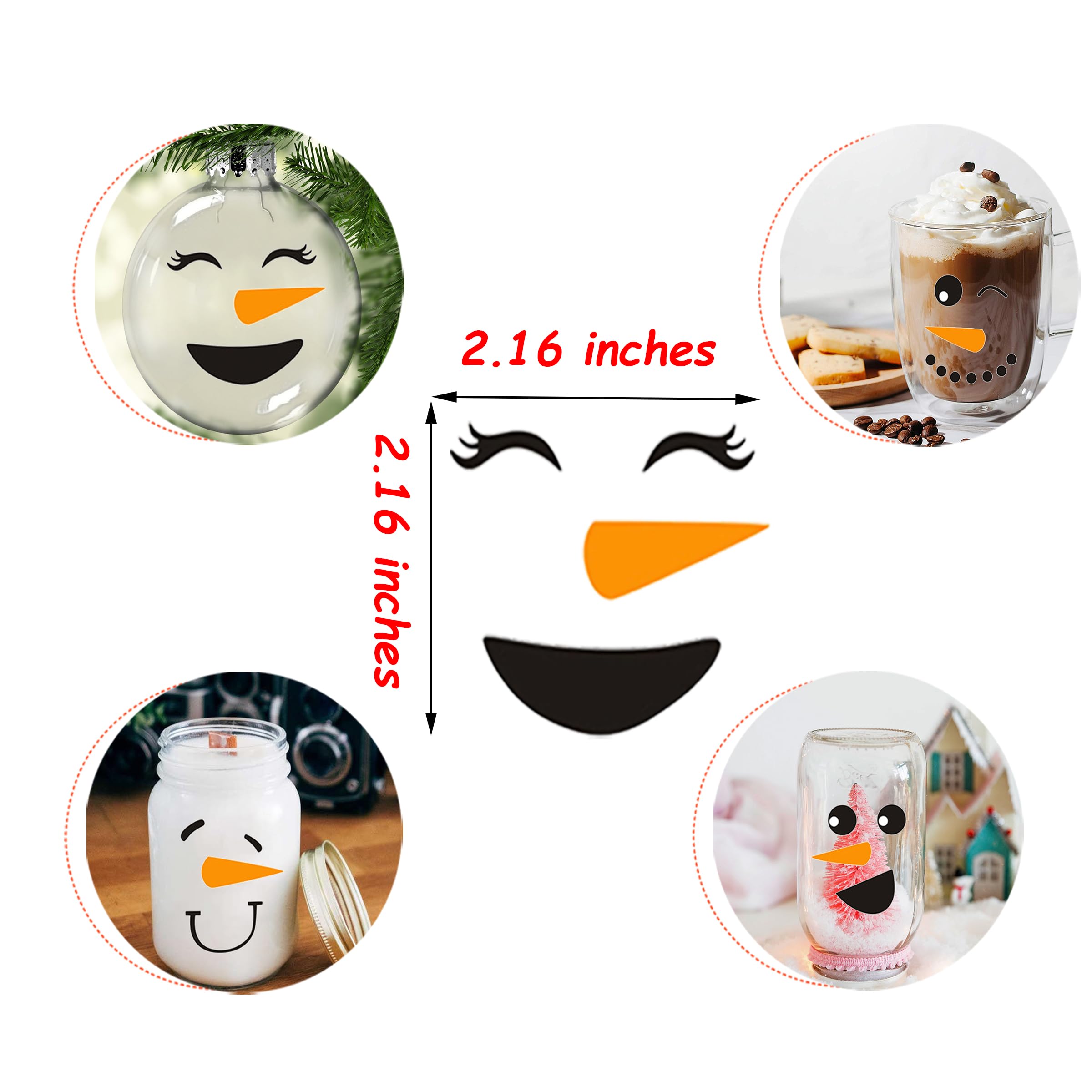 32pcs Cute Snowman Face Stickers - Small Vinyl Wall Decals & Cup Stickers for Christmas Decorations | Perfect for Holiday Party, Winter Home Decor & Gift Wrapping