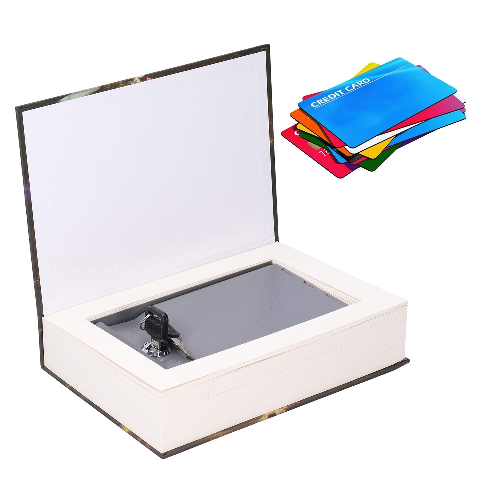 Diversion Book Safe with Key Lock - Mini Hidden Safe for Cash, Jewelry & Valuables - High Security Storage Box - Perfect for Home, Office & Travel Use