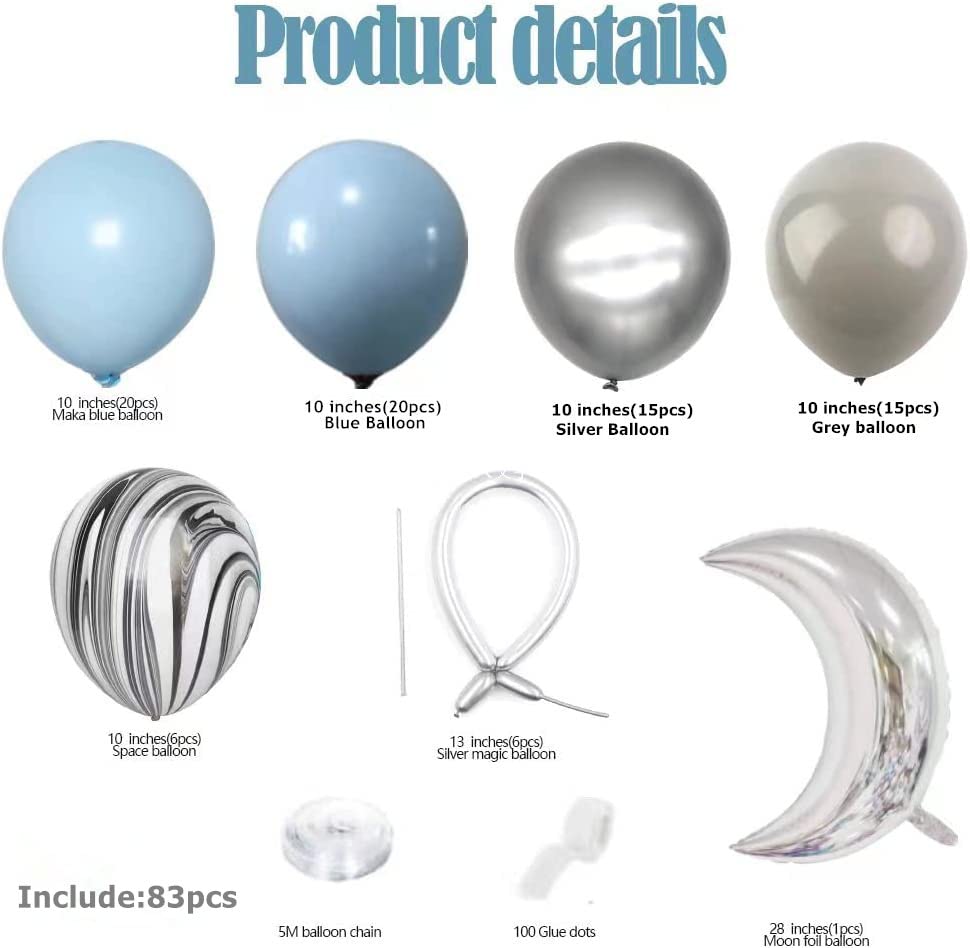 Outer Space Balloon Garland Arch Kit - Astronaut Galaxy Moon Party Decorations for Kids' First Birthday & Solar System Themed Celebrations | Perfect for Baby Showers, Space-Themed Parties, and Science Classroom Decor