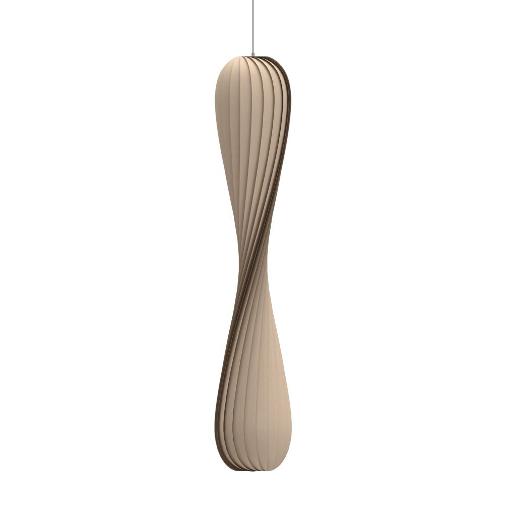 TOM ROSSAU TR7 Pendant Light - Natural Birch Wood, 3 Size Options for Modern Home & Kitchen Lighting | Dimmable Hanging Lamp for Dining Room, Living Room, Bedroom Decor