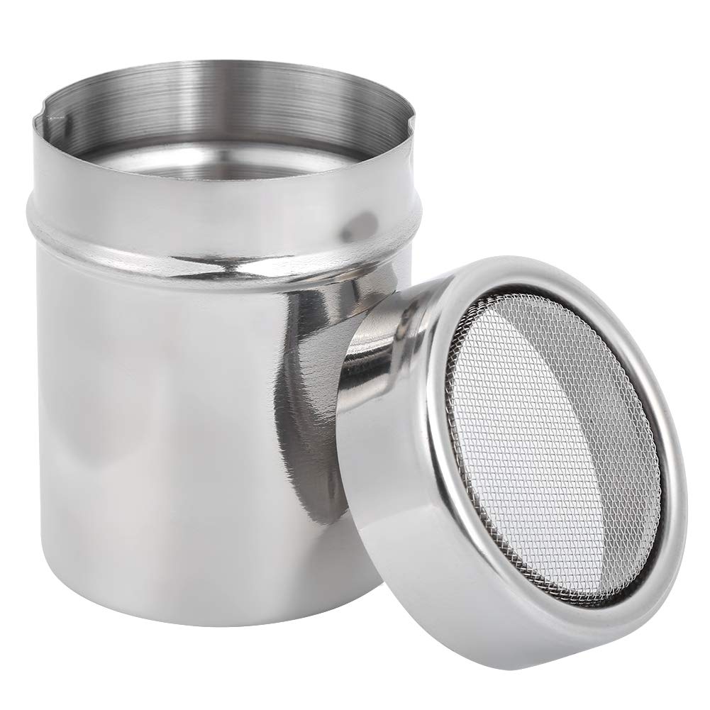 Premium Stainless Steel Powder Shaker - Sugar, Cocoa, Flour & Coffee Sifter with Lid - Perfect for Kitchen, Baking, BBQ & Coffee Bars - Durable Seasoning Jar for Spices, Salt & Pepper