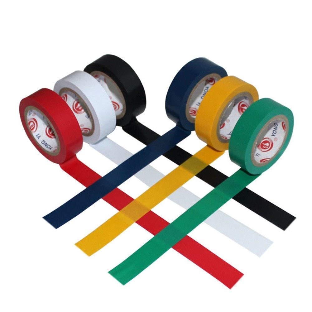 6 Rolls Flame Retardant PVC Electrical Tape - Waterproof, High Voltage Insulation for DIY & Repairs
