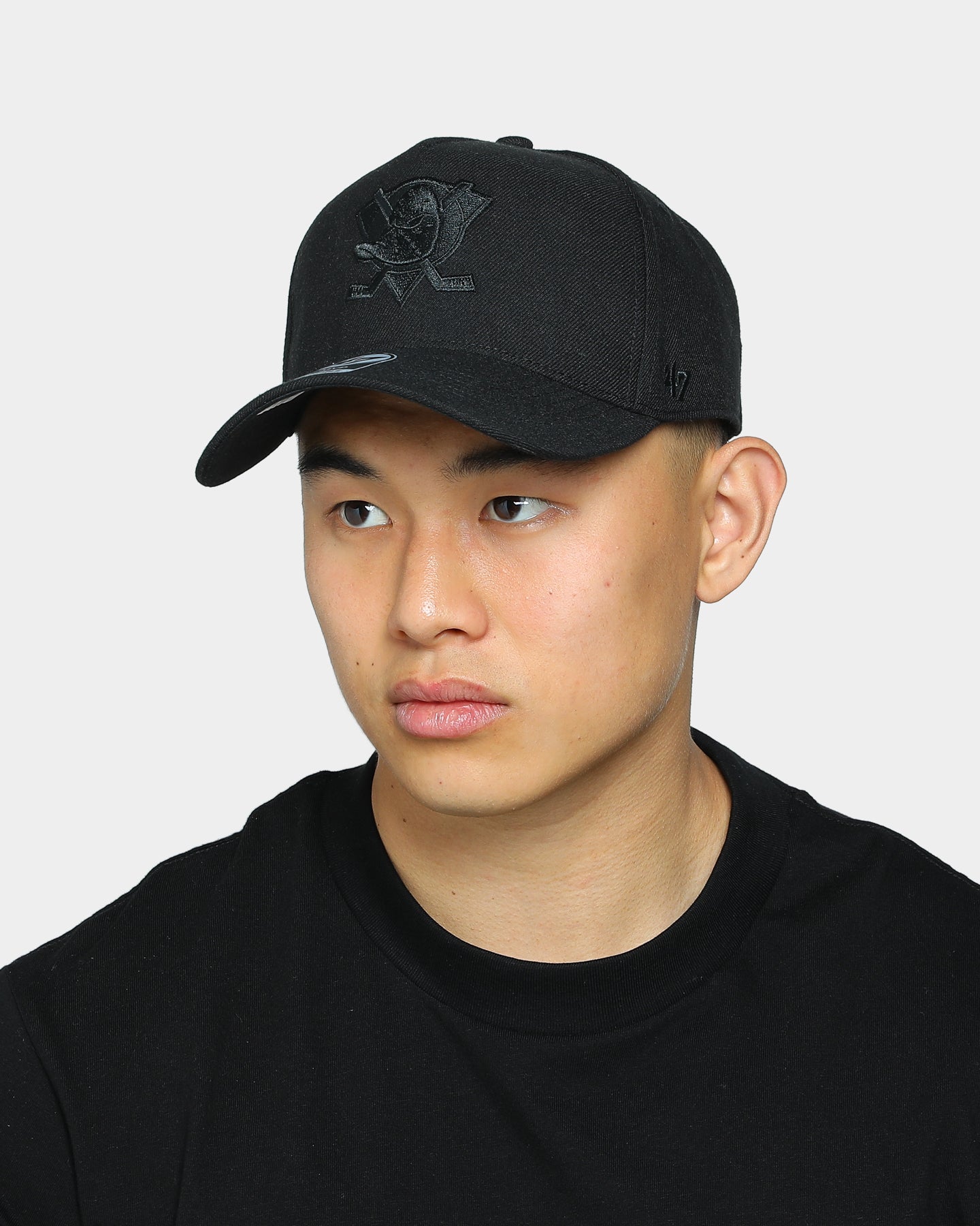 47 Brand Anaheim Ducks Replica MVP DT Snapback Hat - Black/Black Adjustable Baseball Cap for Men & Women - Perfect for Hockey Games, Sports Events & Casual Wear