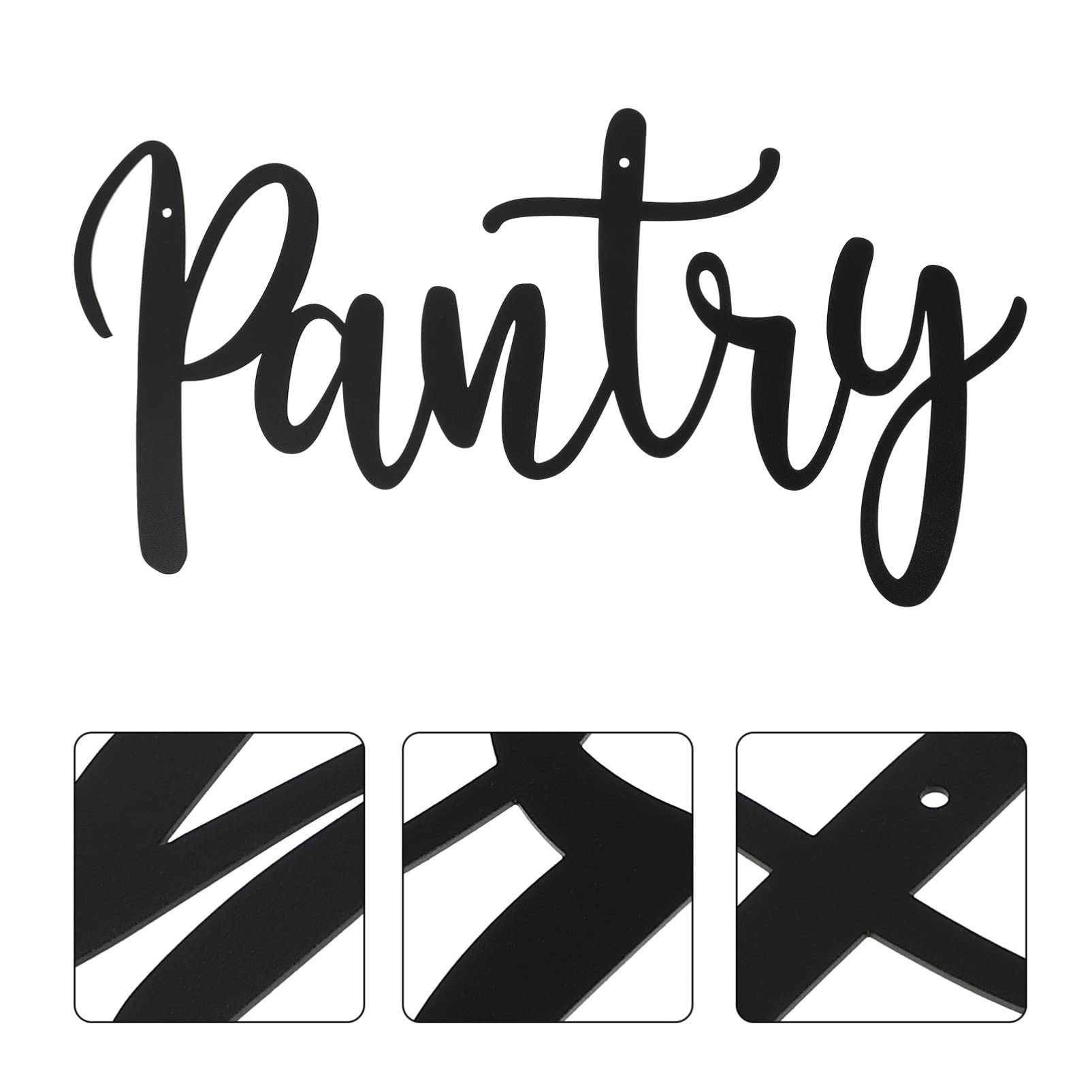 Homoyoyo Pantry Door Sign - Set of 1 Wrought Iron Wall Hanging Decor, Rustic Farmhouse Style Wall Pendant for Kitchen, Pantry, or Home Entryway Decoration