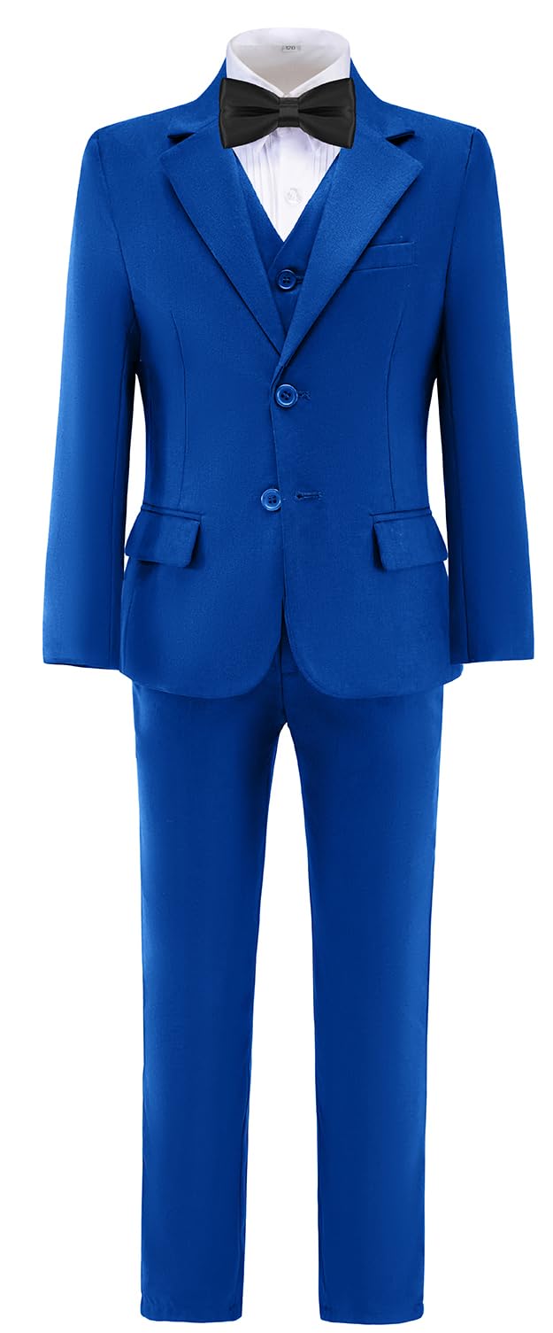 5-Piece Boys Formal Suit Set - Toddler Blazer, Vest & Pants Tuxedo for Weddings, Parties & Special Occasions