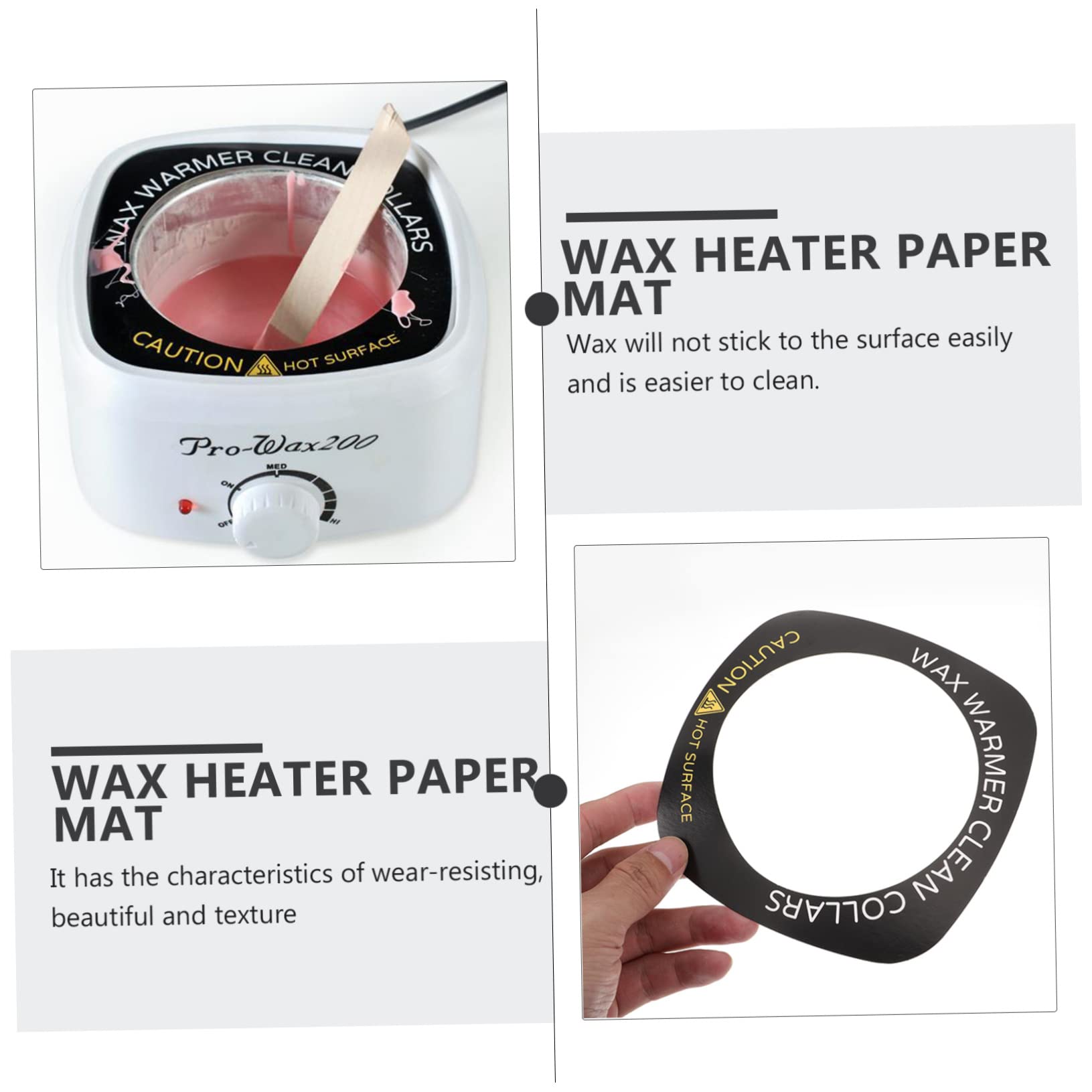 FRCOLOR 50Pcs Wax Machine Ring Wax Paper Liners - Wax Warmer Kit with Heater Collars & Washer Replacement - Perfect for Salon, Spa & Home Waxing Accessories (Great for Eyebrow, Leg & Body Hair Removal)