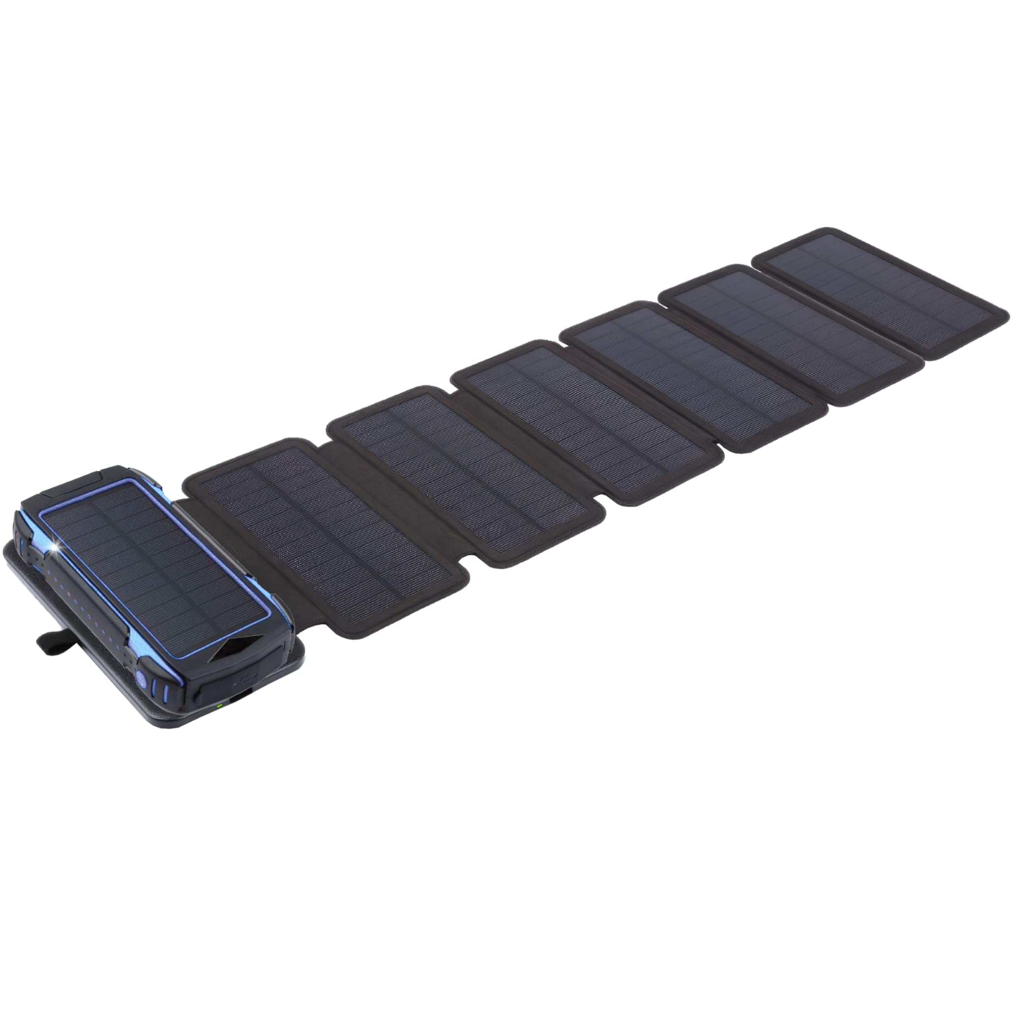 Solar Storm X7 24000mAh Solar Power Bank - Waterproof IP54, Fast Charging, Detachable Solar Panel | Portable Charger for Camping, Hiking, Emergency Power Outages (Blue)