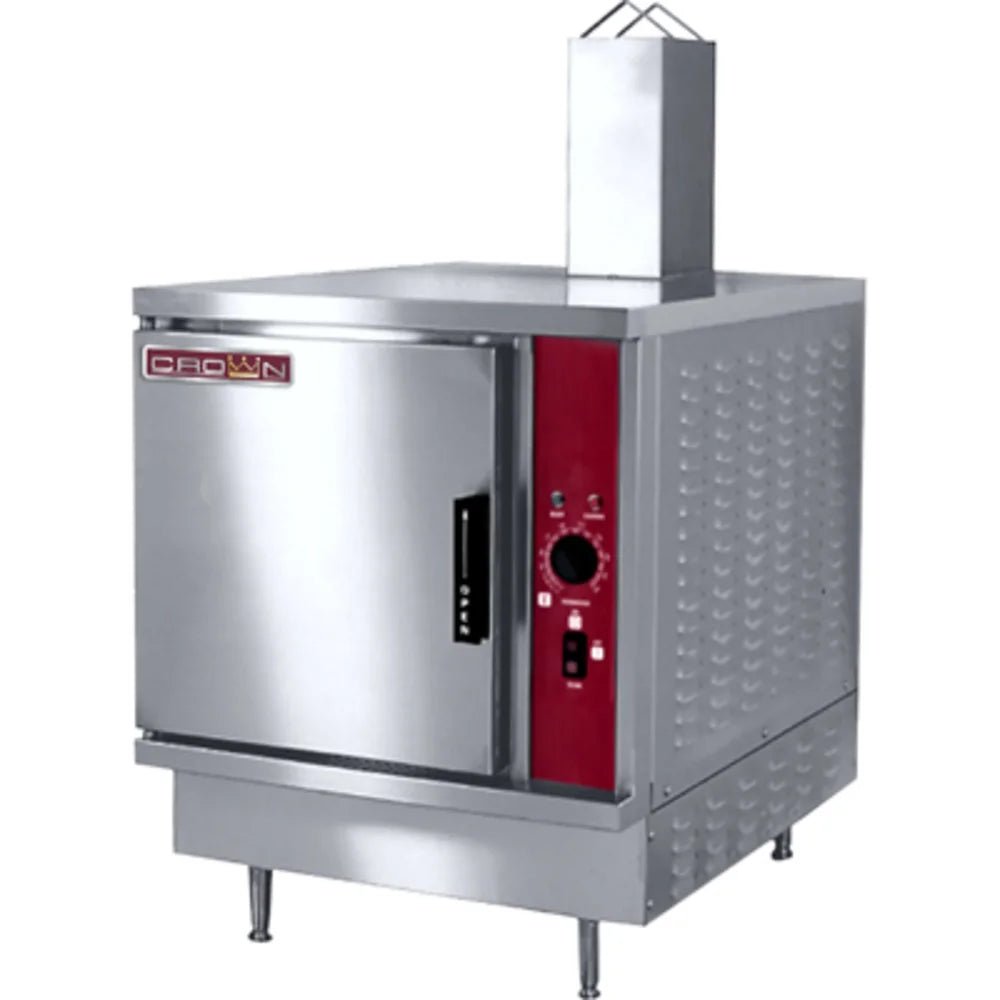 Crown Steam SX-5G3 Auto Fill Natural Gas Countertop Steamer - 47,000 BTU High Power Commercial Kitchen Equipment for Restaurants, Catering & Food Service