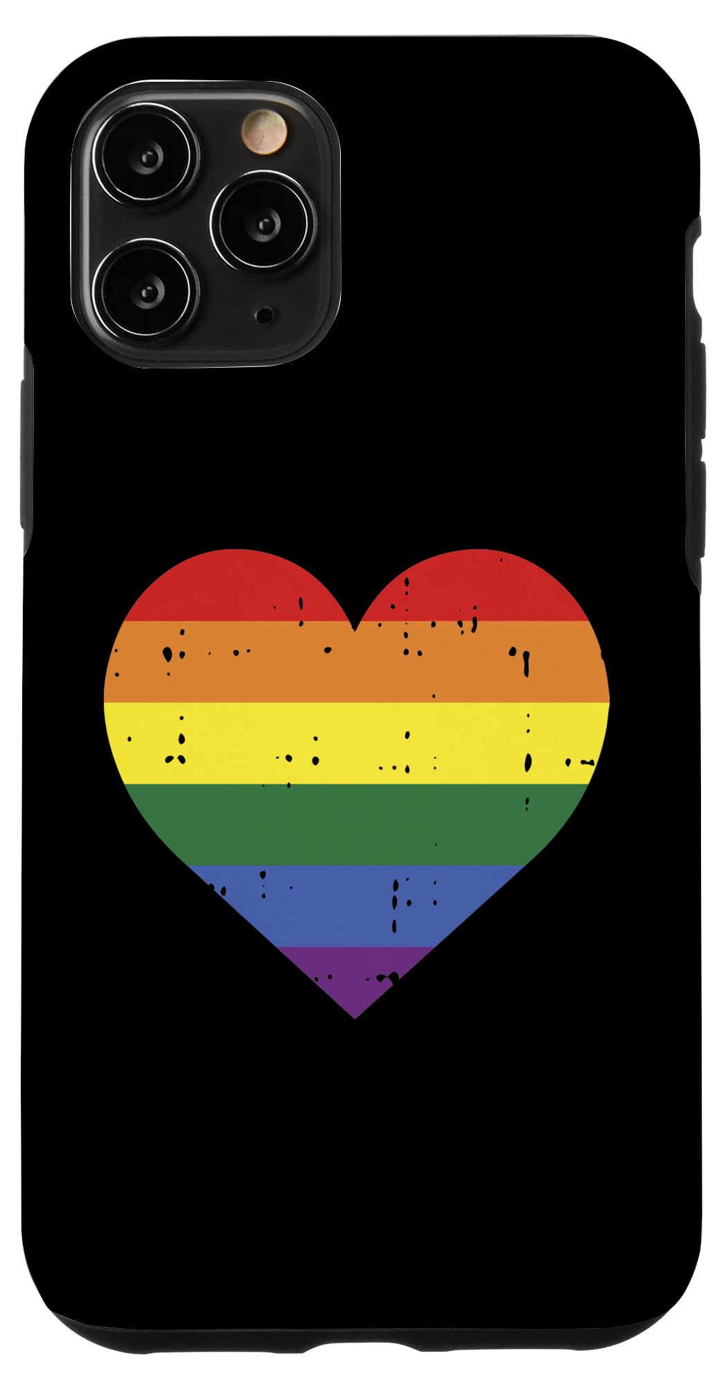 iPhone 11 Pro Case - Rainbow Heart Retro Design - LGBT Pride Month Support Gift - Perfect for Pride Parades, LGBTQ+ Events & Daily Use